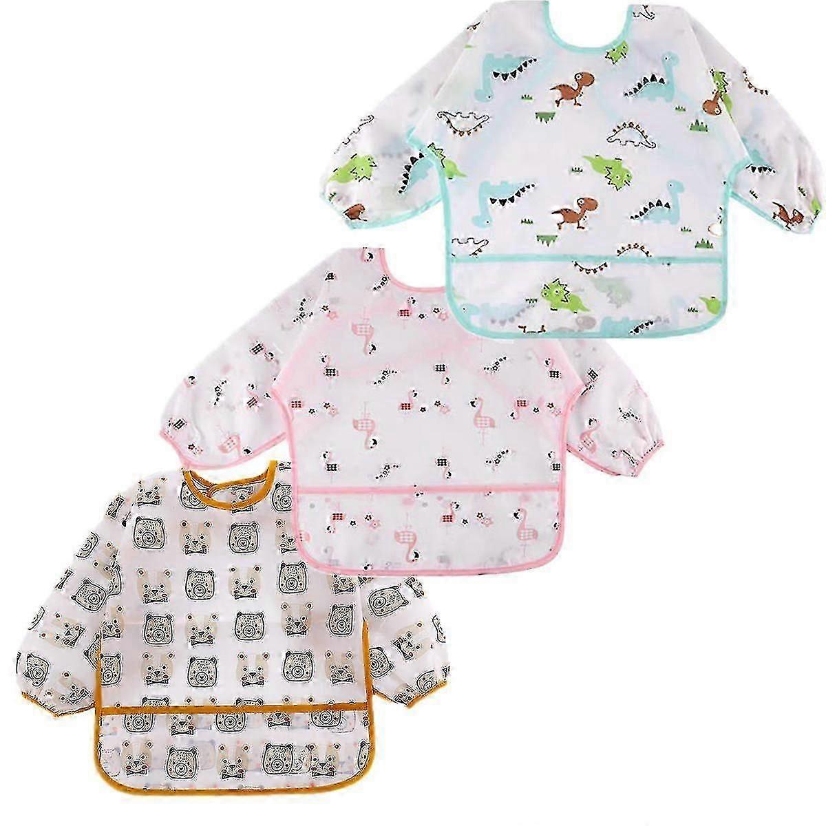 5 bavoirs imperméables à manches longues pour bébés de 0 à 24 mois, conception facile à nettoyer
