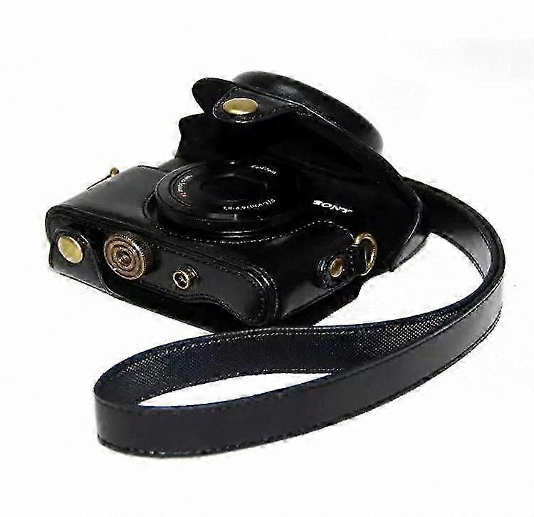Vintage Leather Camera Case with Strap for Compact Digital Cameras