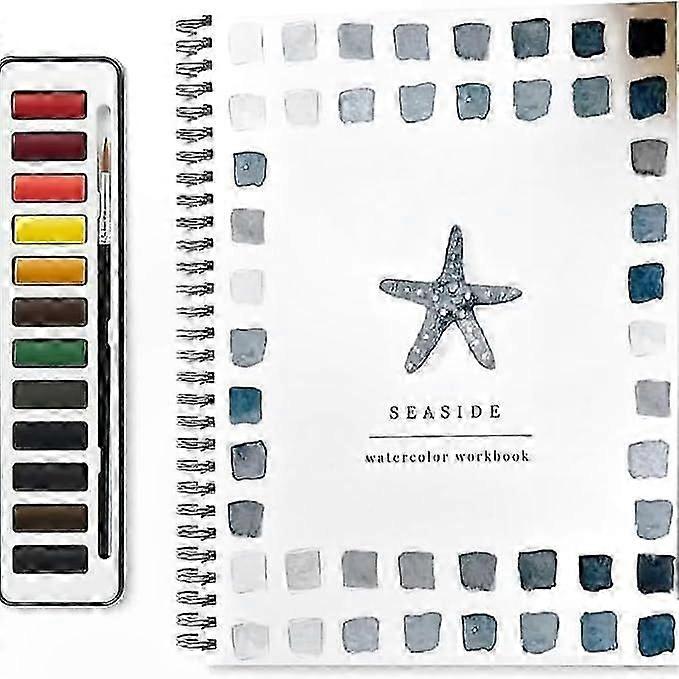 Beginner-Friendly Watercolor Workbook for Birds, 12-Color Paint Set with Brush Included