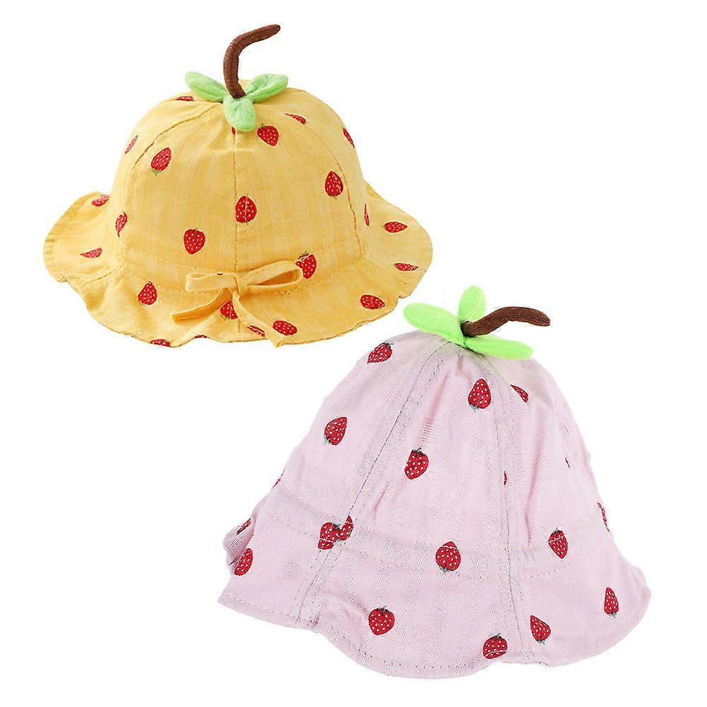 Toddler Bucket Hats Breathable Material Outdoor Breathable Sun Hat 2Pcs
