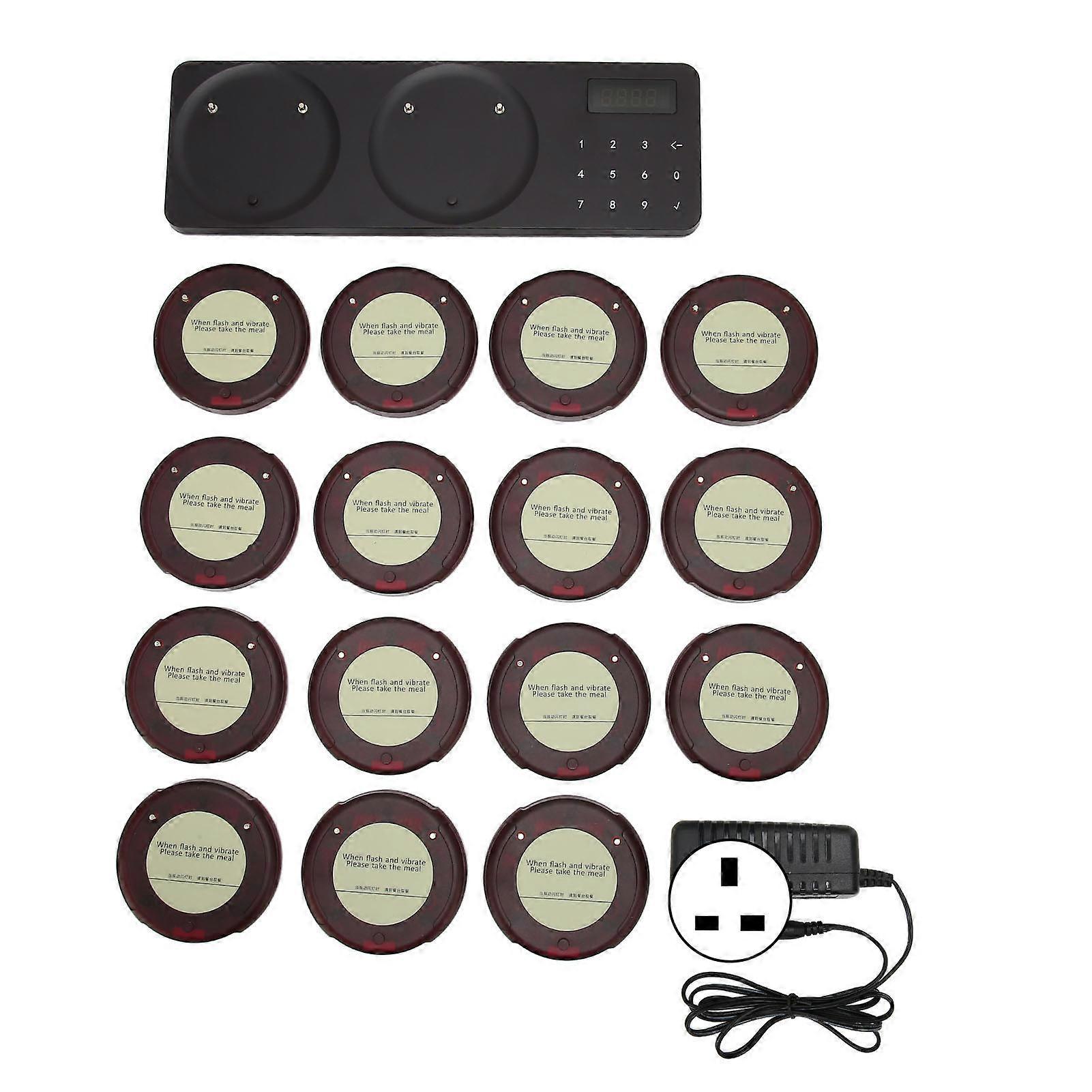 Restaurant Pager System 1 Host 15 Pagers 300m Coaster Paging System with Vibration Modes