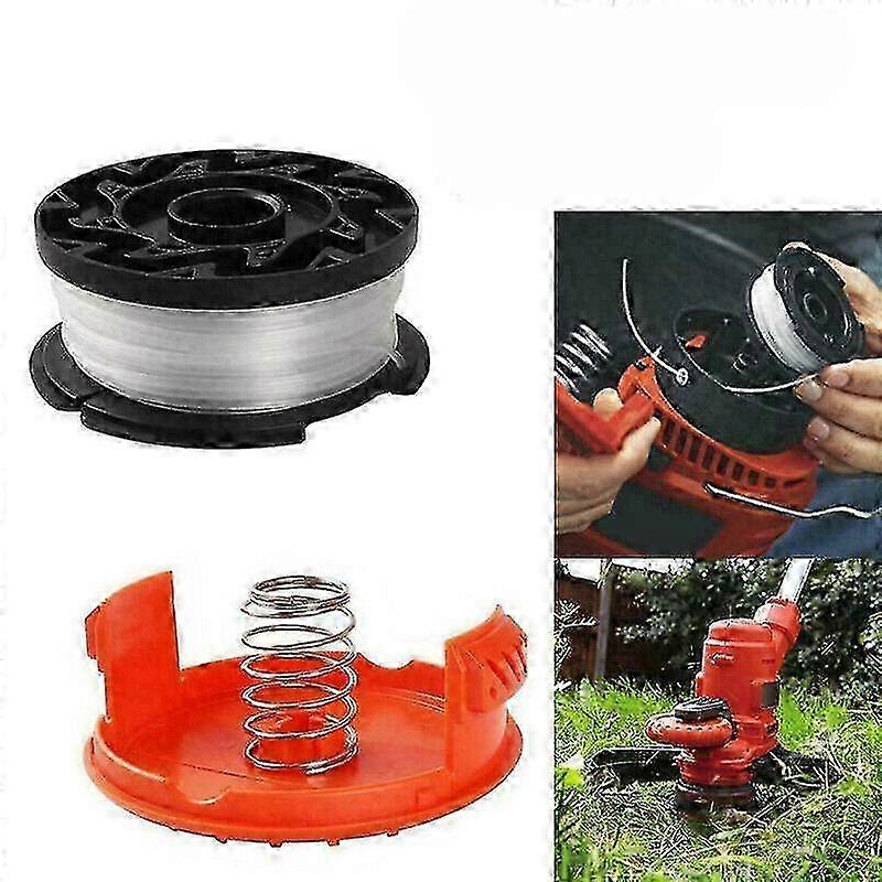 Black & Decker String Trimmer Replacement Spool Line & Orange Cover Cap Edition 0909