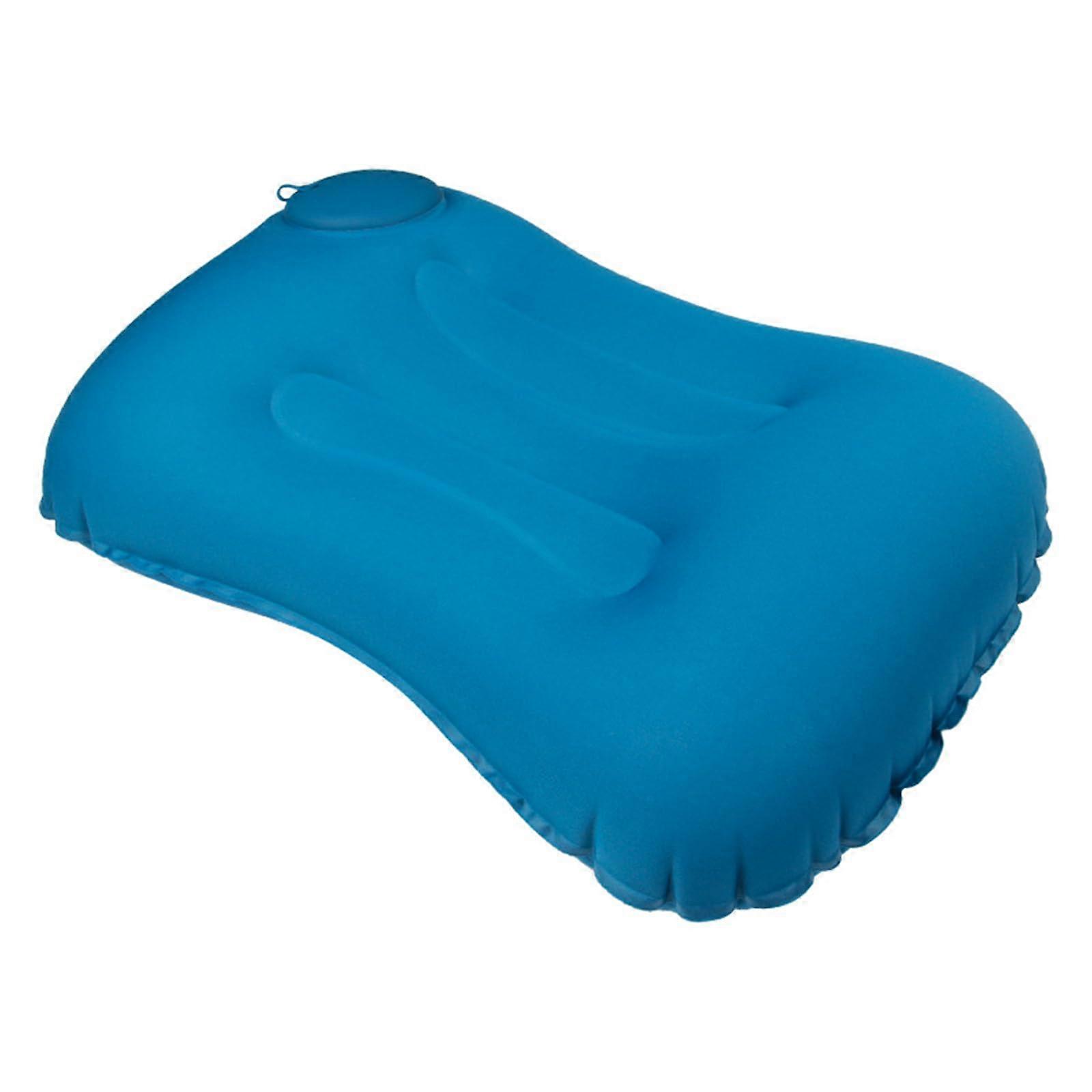 Ultralight Inflatable Camping Travel Pillow Neck And Lumbar Support Compressible Air Pillow Blue Backpacking And Hiking