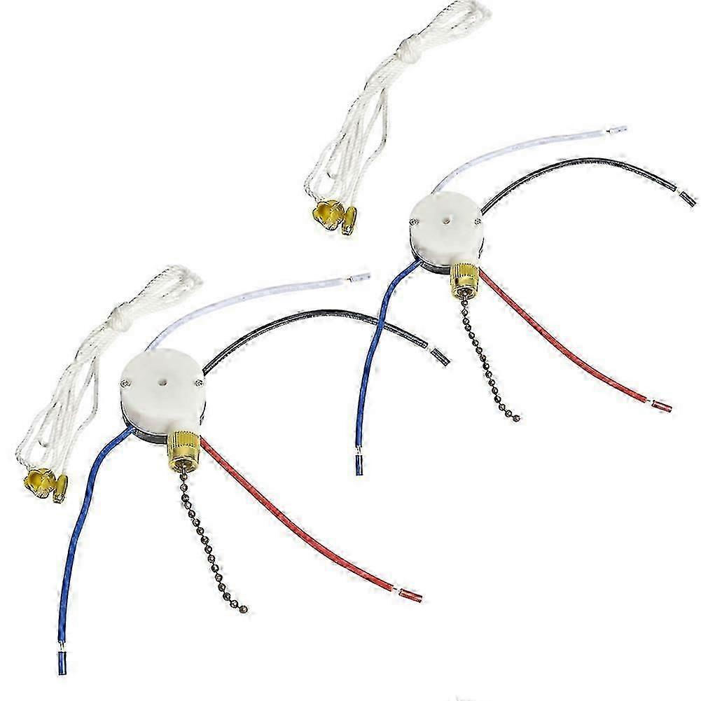 Ceiling Fan Pull Switch,ZE-208S E89885 3 Speed 4 Wire Fan Switch Pull Chain Cord Switch Fan Lights Switch Replacement