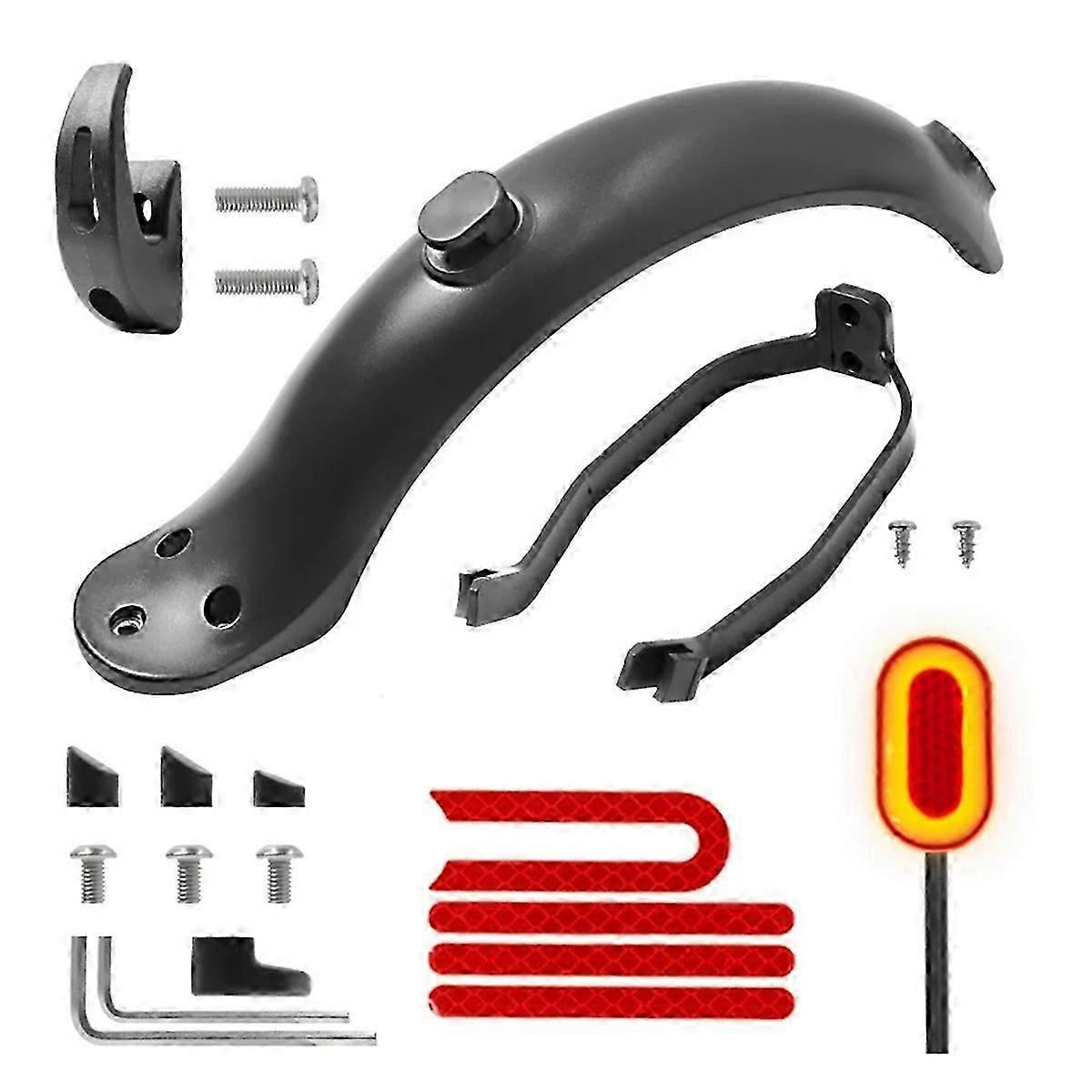 For M365 /M365 Pro Electric Scooters Comprehensive Rear Mudguard Kit Includes Bracket Hook and Tail