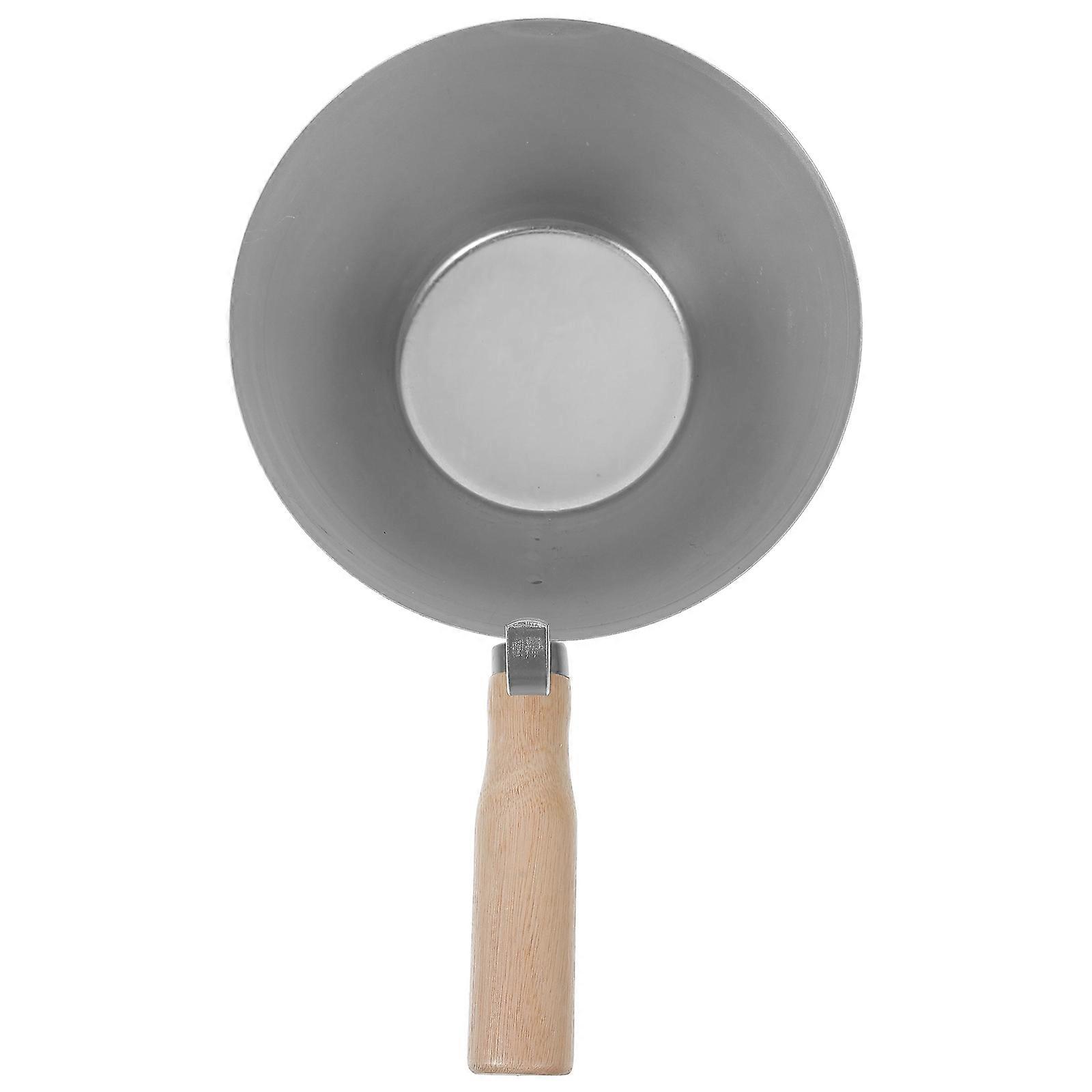 Drywall Bucket Scoop with Wood Handle Heavy Duty Mud Pan 4Pcs for Plastering