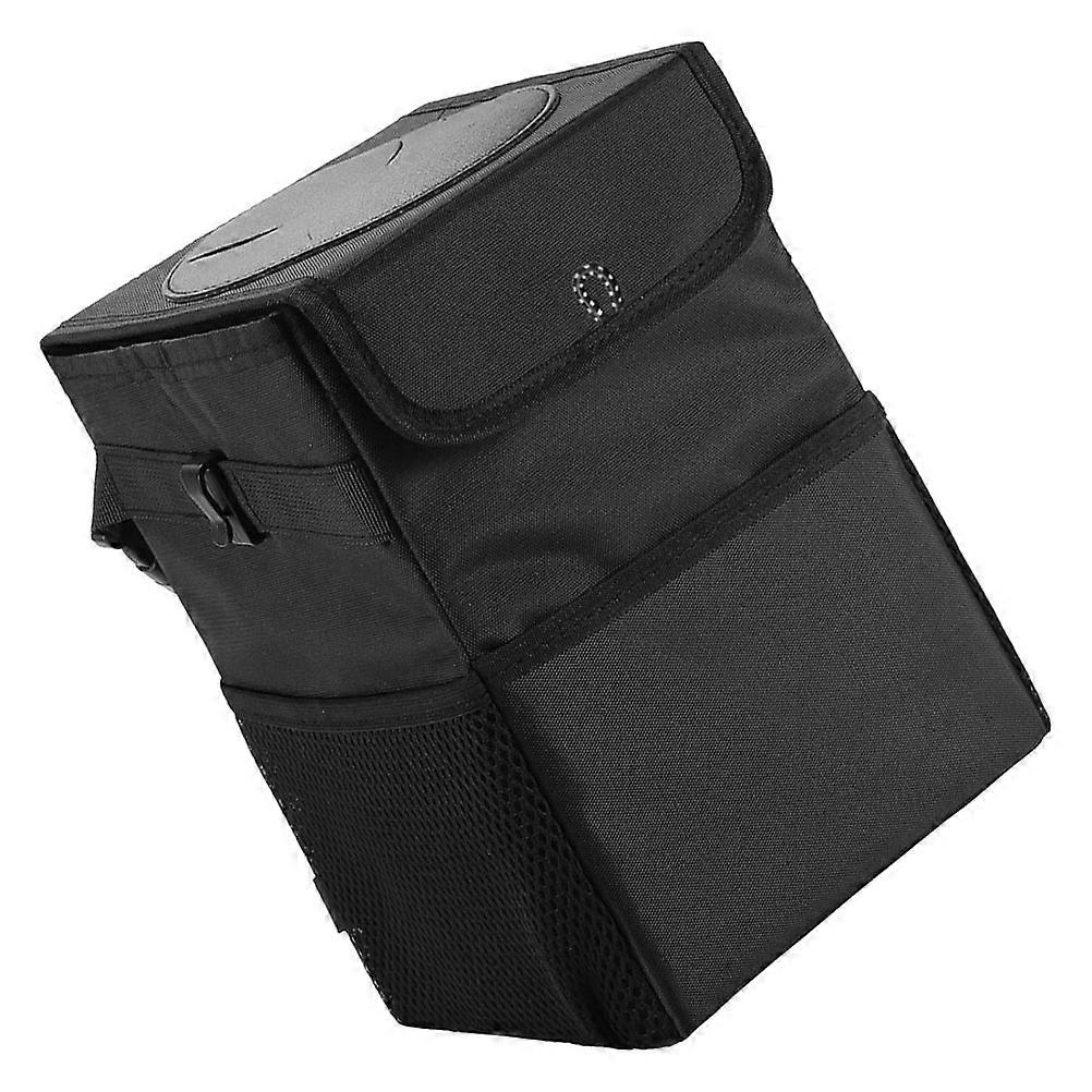 Vehicle-Mounted Folding Trash Bin Car Storage Organizer Car Accessories Portable Oxford Fabric Black for Folding 1Pack