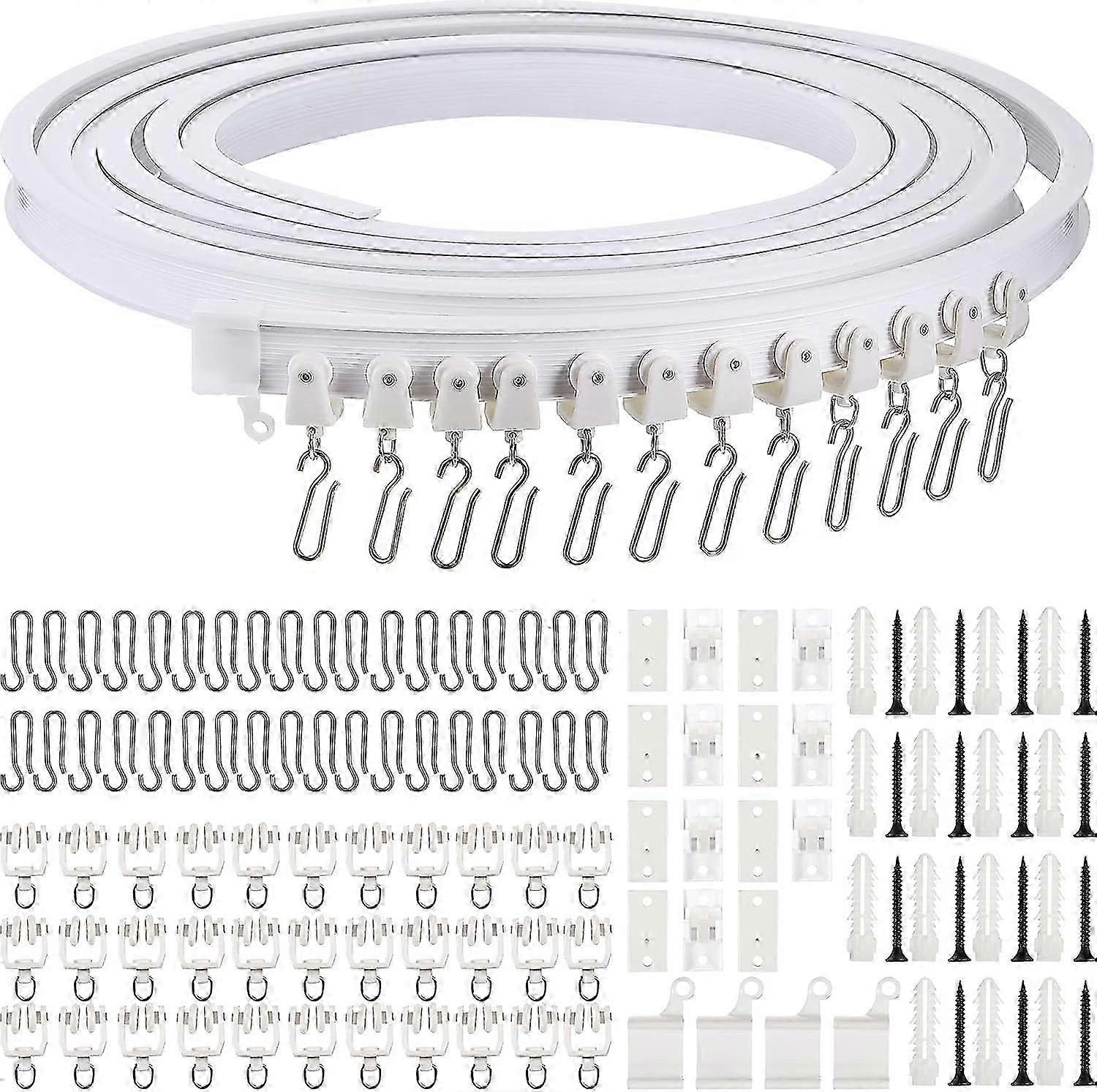 Bay Window Transformation, Flexible Bendable Curtain Track for Rv, Heavy Duty Support for Bunk Bed Curtains, Ceiling or Wall Mount Curtain Rail Track