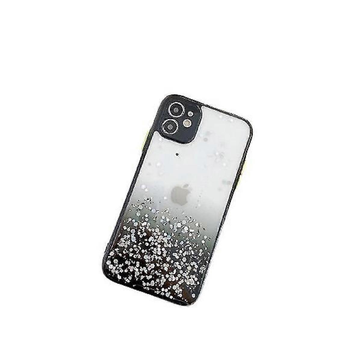 Transparent Glitter Black Case For Iphone 8