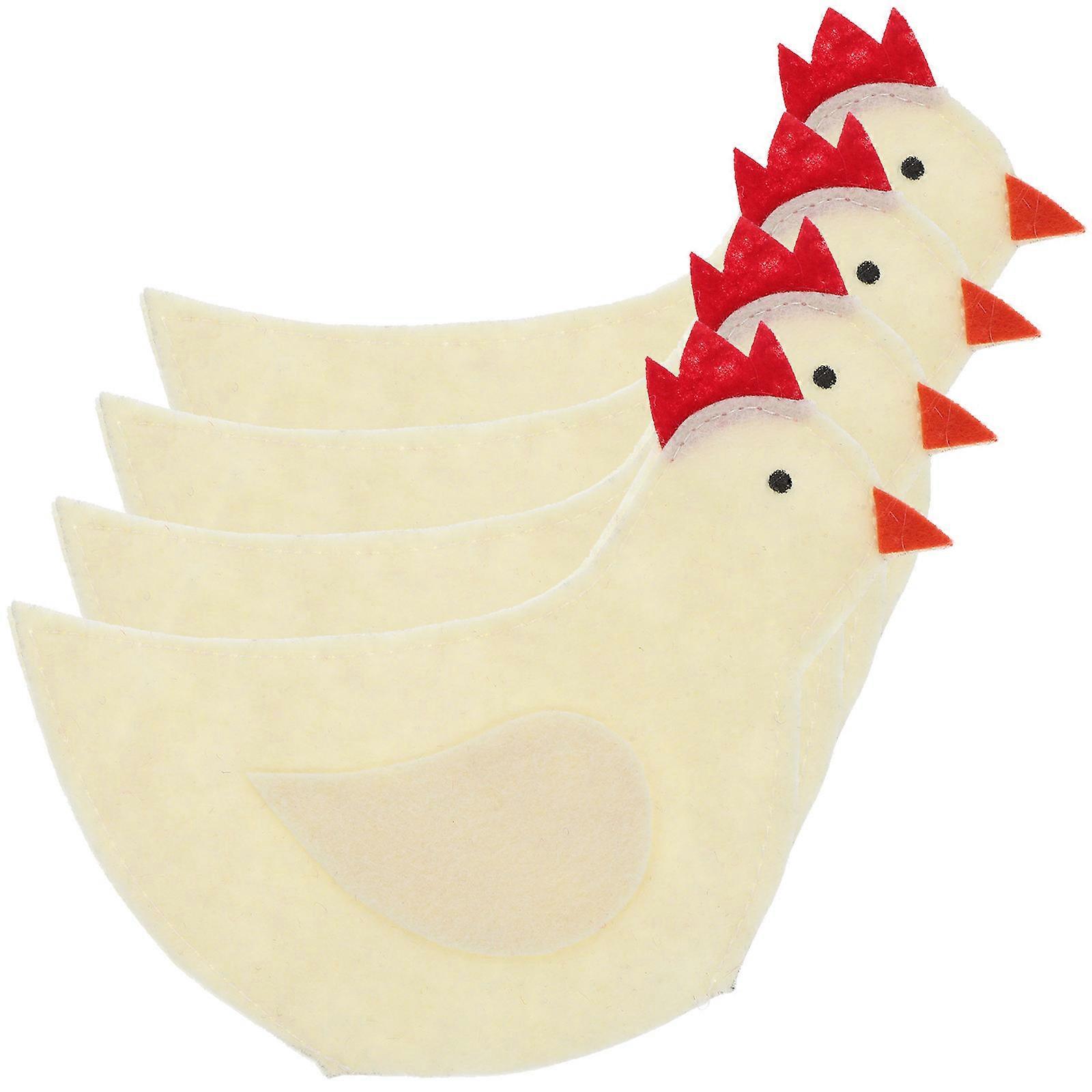 Beige Cloth Egg Bags Chick Shaped Covers for 16Pcs Easter Decoration