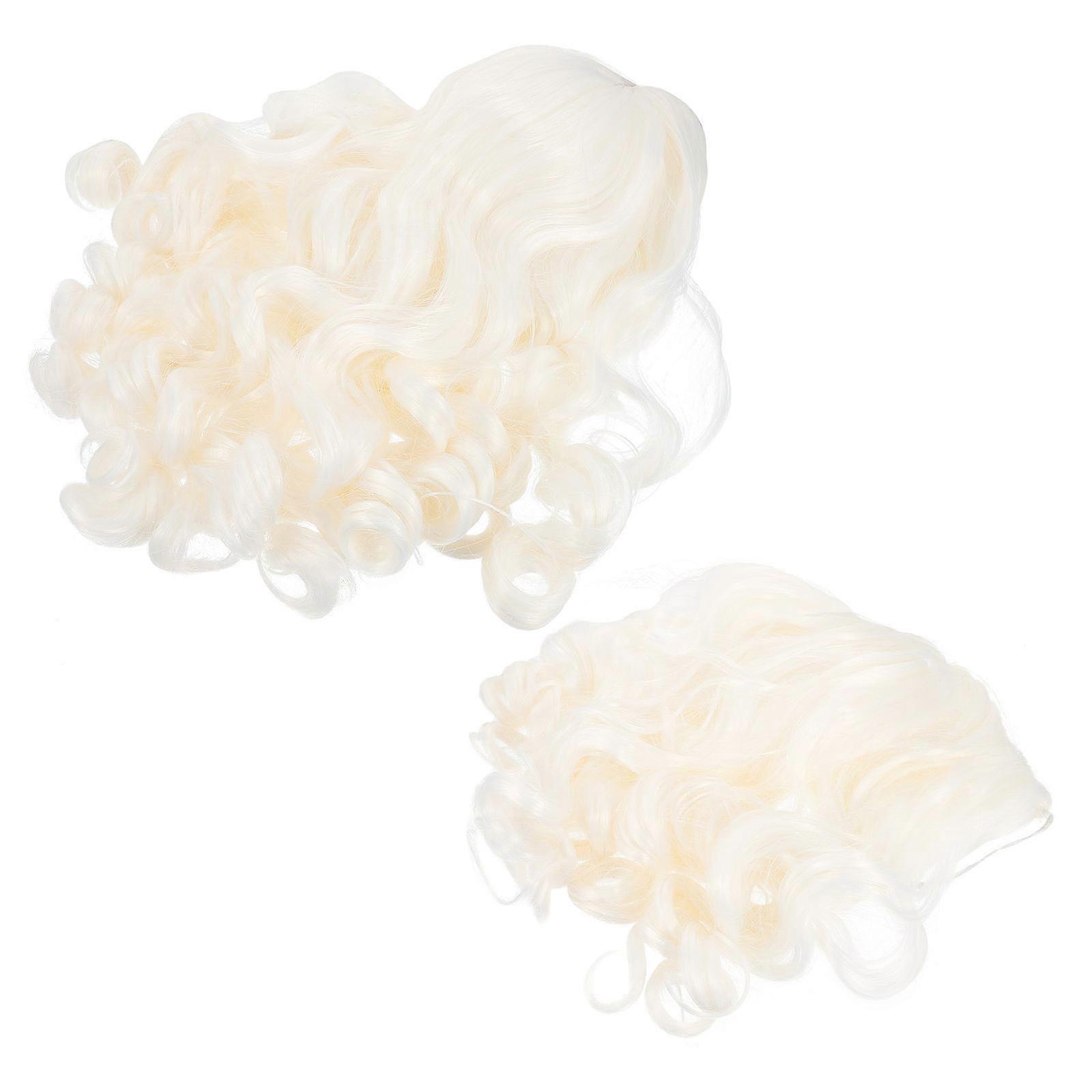 White Santa Claus Beard and Wig for Cosplay Party 2Sets Props