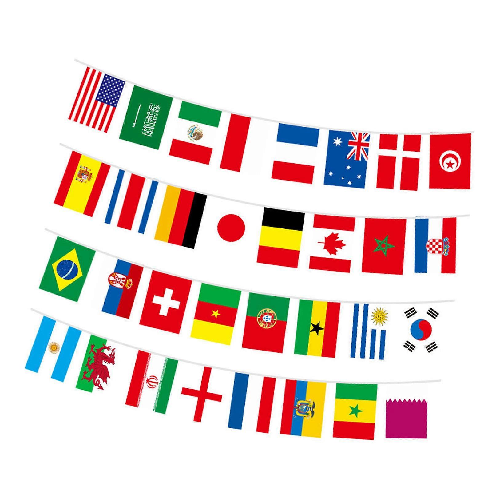 Country Flags Banner String Flag for Party Decor 4Sets World National Flags