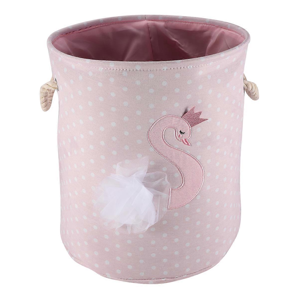 Laundry Basket Organizer Basket Drawstring Storage Swan Pattern