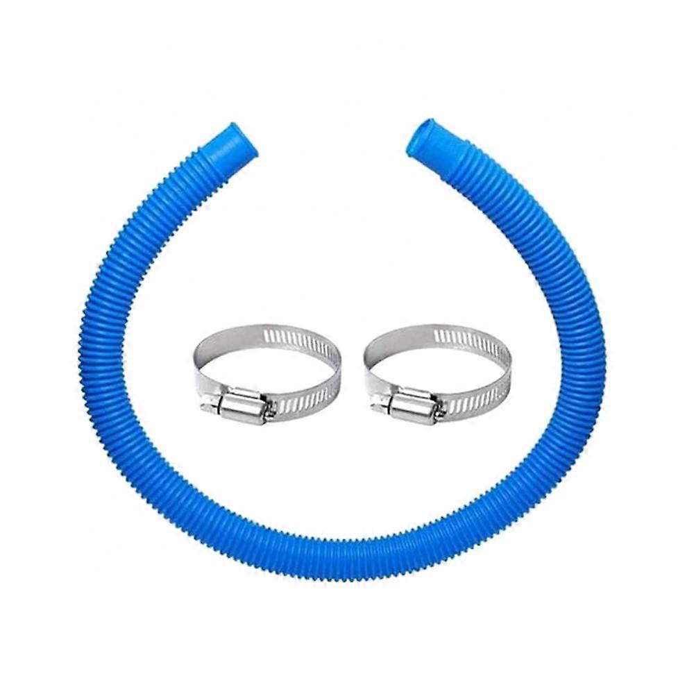 Replacement Hose for Above Ground Pools Set of 3, 1.25" Diameter, 59" Long, Compatible with Pump Models #607 #637, Bundled with 6 Metal Clamps