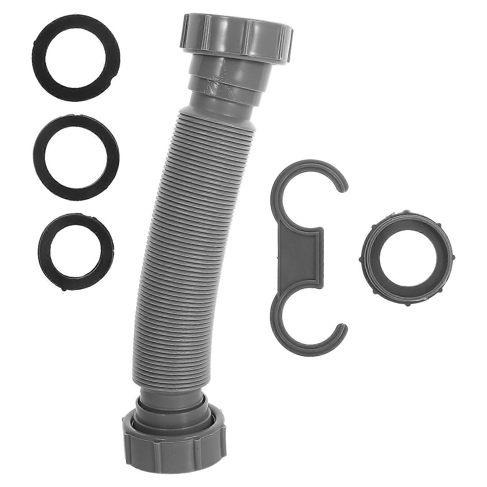 Adjustable Sink Drain Pipe 2Pcs Flexible Plastic Hose for Kitchen