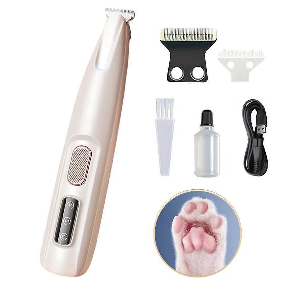 Low Noise Dog Paw Trimmer with LED Light Safe 18mm Anti-Cut Design USB Rechargeable Pet Grooming Kit