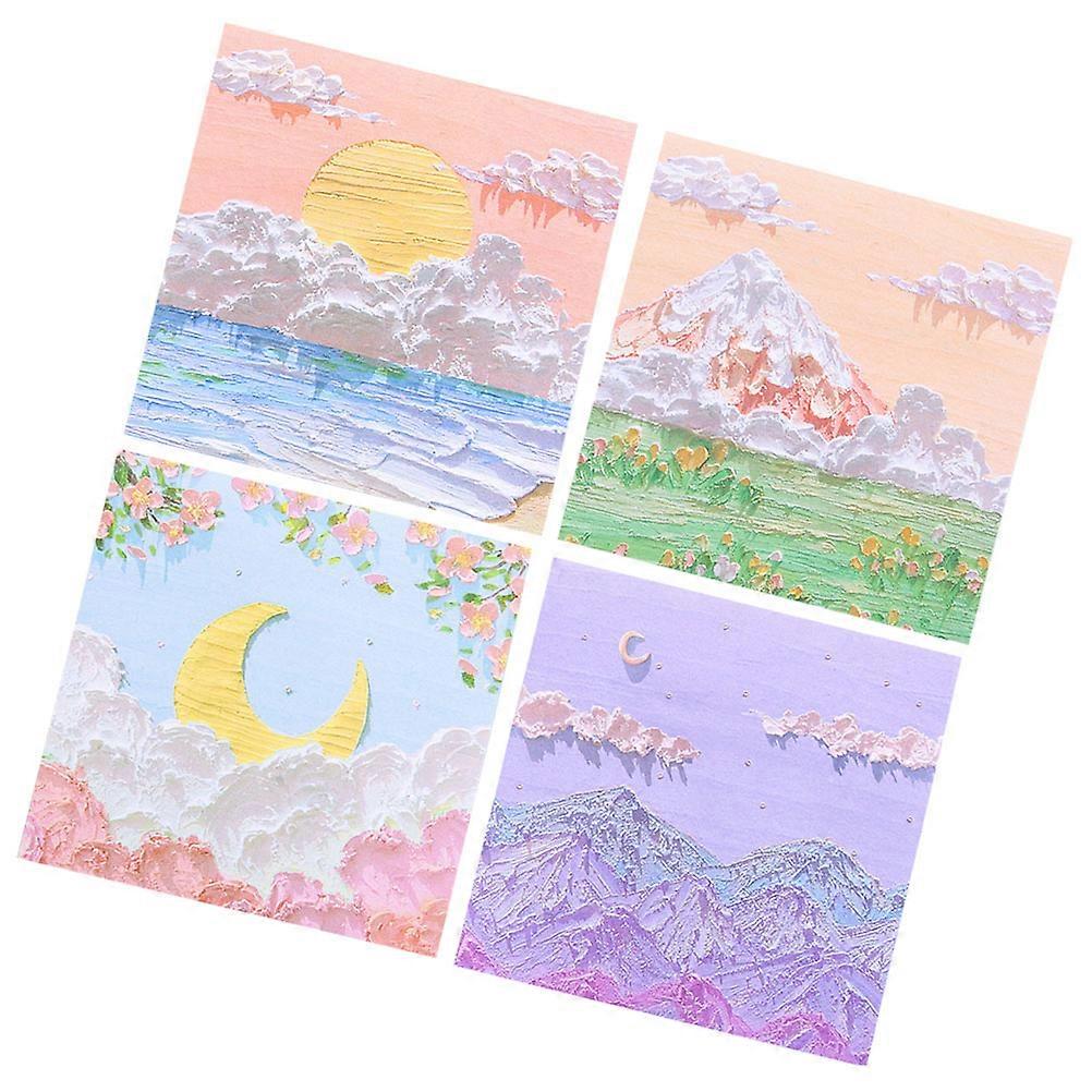 Creamstyle Scenery Versatile Use For Students Professionals 8.00X8.00X0.10cm 4Set