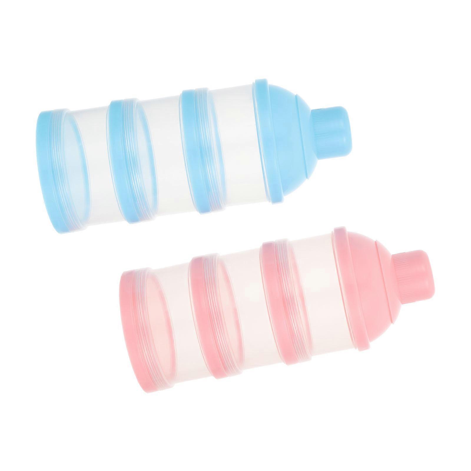 Baby Snack Boxes Three Layer Storage Containers for Storage 2Pcs Assorted Colors