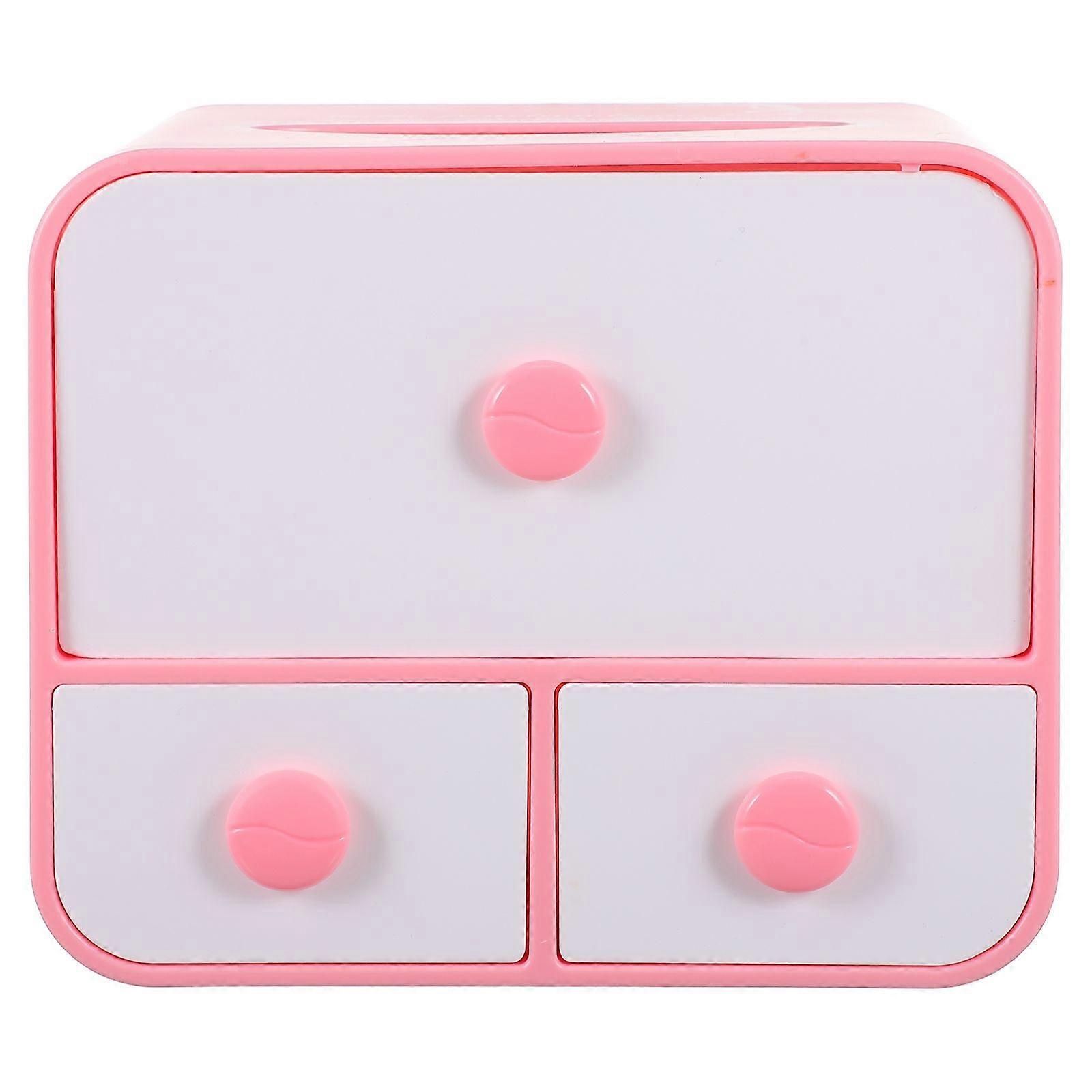 Rectangular Jewelry Organizer For Makeup 17.5X14.7X12CM Pink Classification 2Pcs