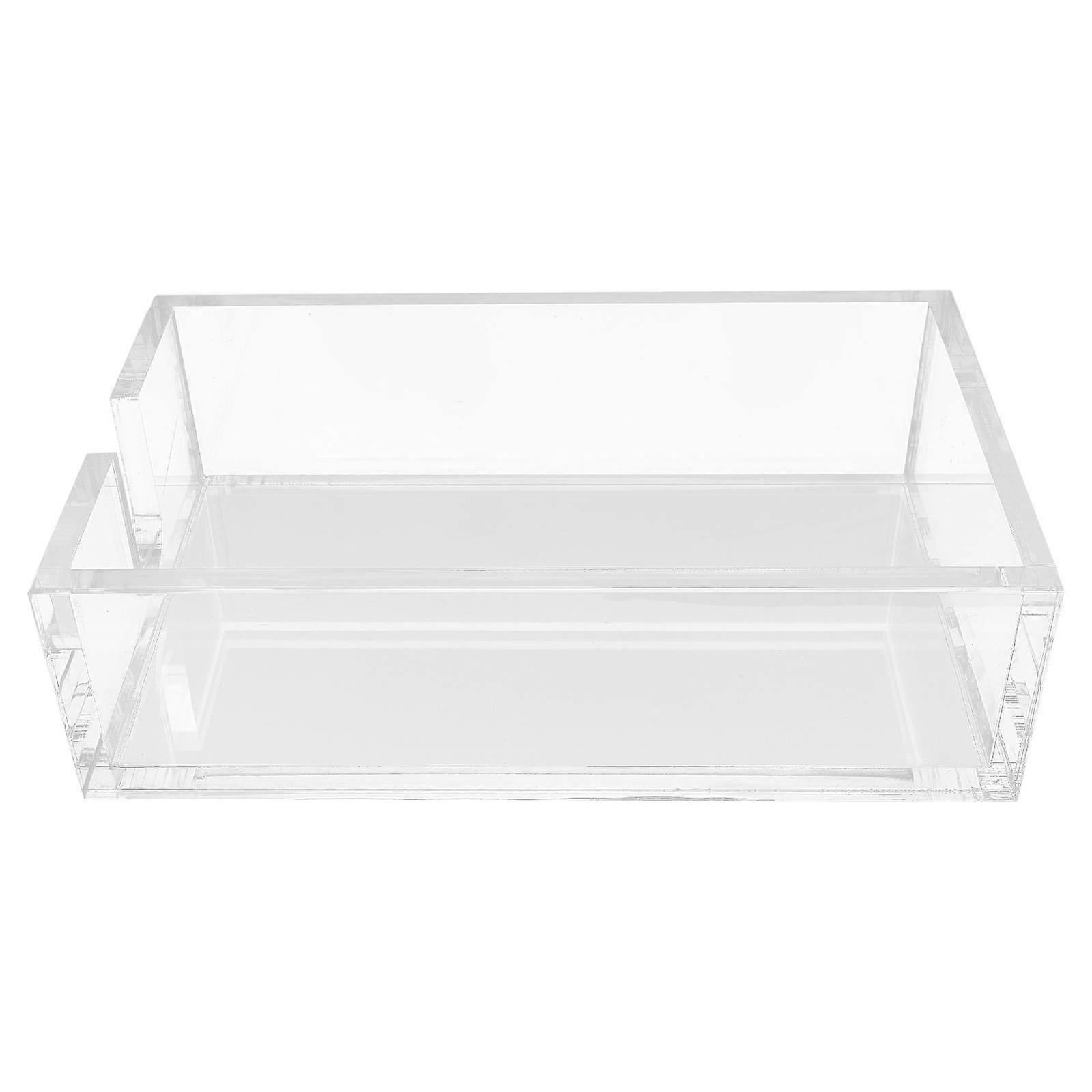 Lot de 2 boîtes à serviettes transparentes de style minimaliste pour la décoration intérieure, avec une construction robuste et des dimensions de 23 x 14 x 13 cm.
