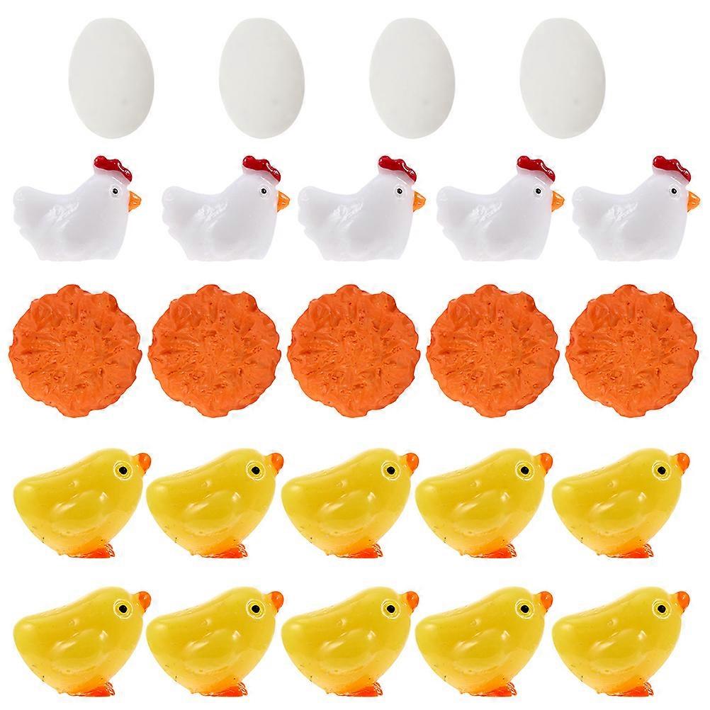 Chick Model Decoration Resin Craft for Home 72Pcs Assorted