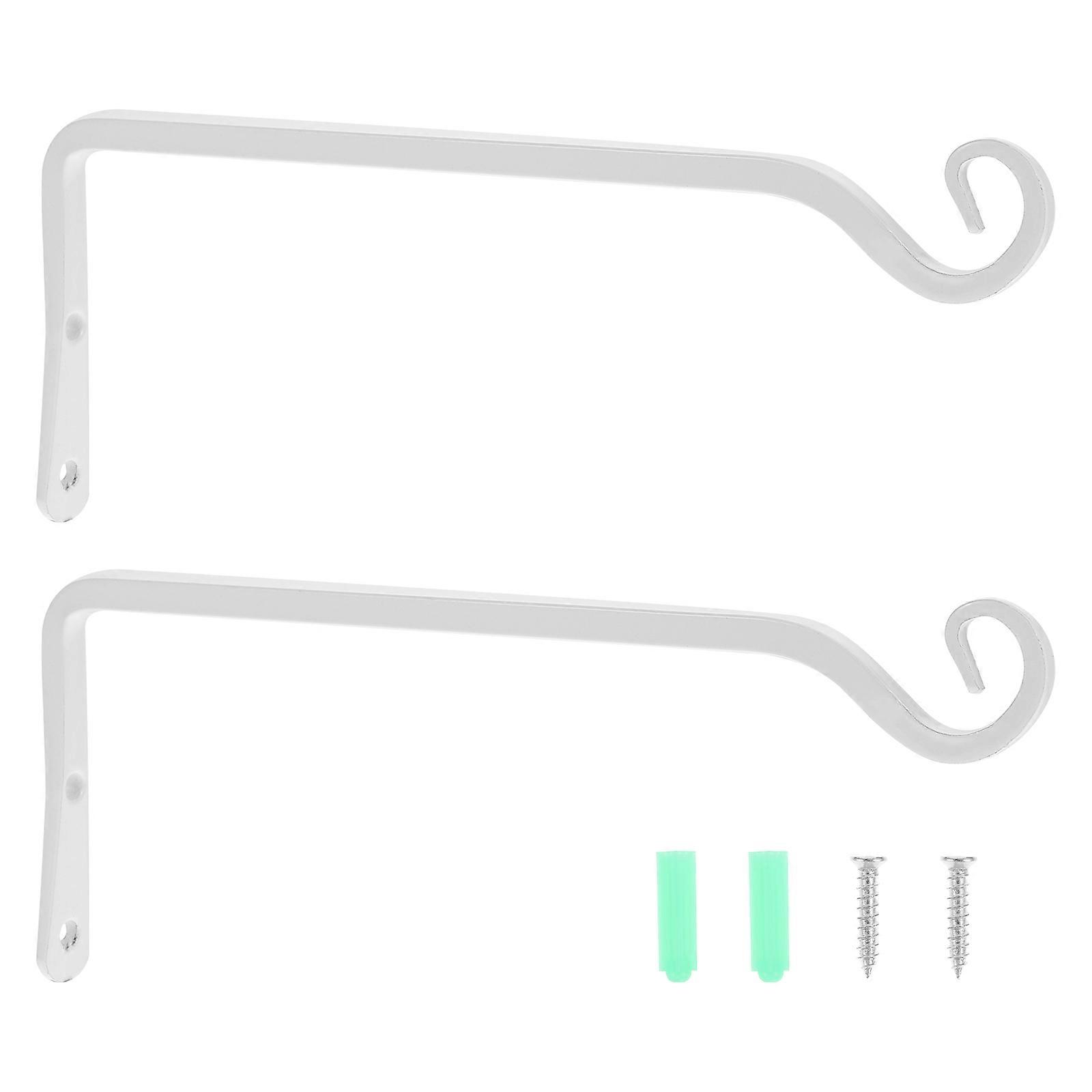 Flower Pot Bracket 4 Pcs Compact Iron Hooks For Hanging Planters And Lanterns Perfect For Decks Gardens And Hallways