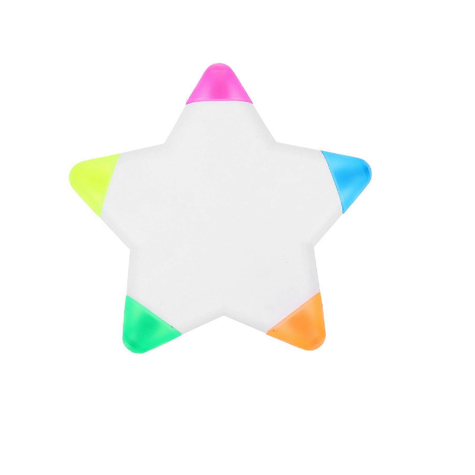Colorful Plastic Highlighter Pens for Home Use 10Sets Star Shape Fluorescent