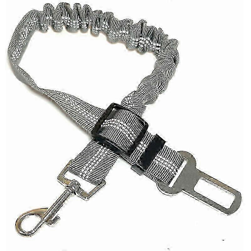 2025 Latest Model Reflective Elastic Car Dog Leash Buffer Seat Belt (Grey)