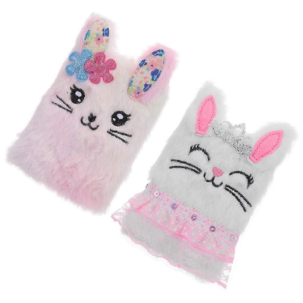 Cartoon Plush Bunny 8Pcs Writing Book Notebooks For Girls And Children Assorted Color Portable For School And Home