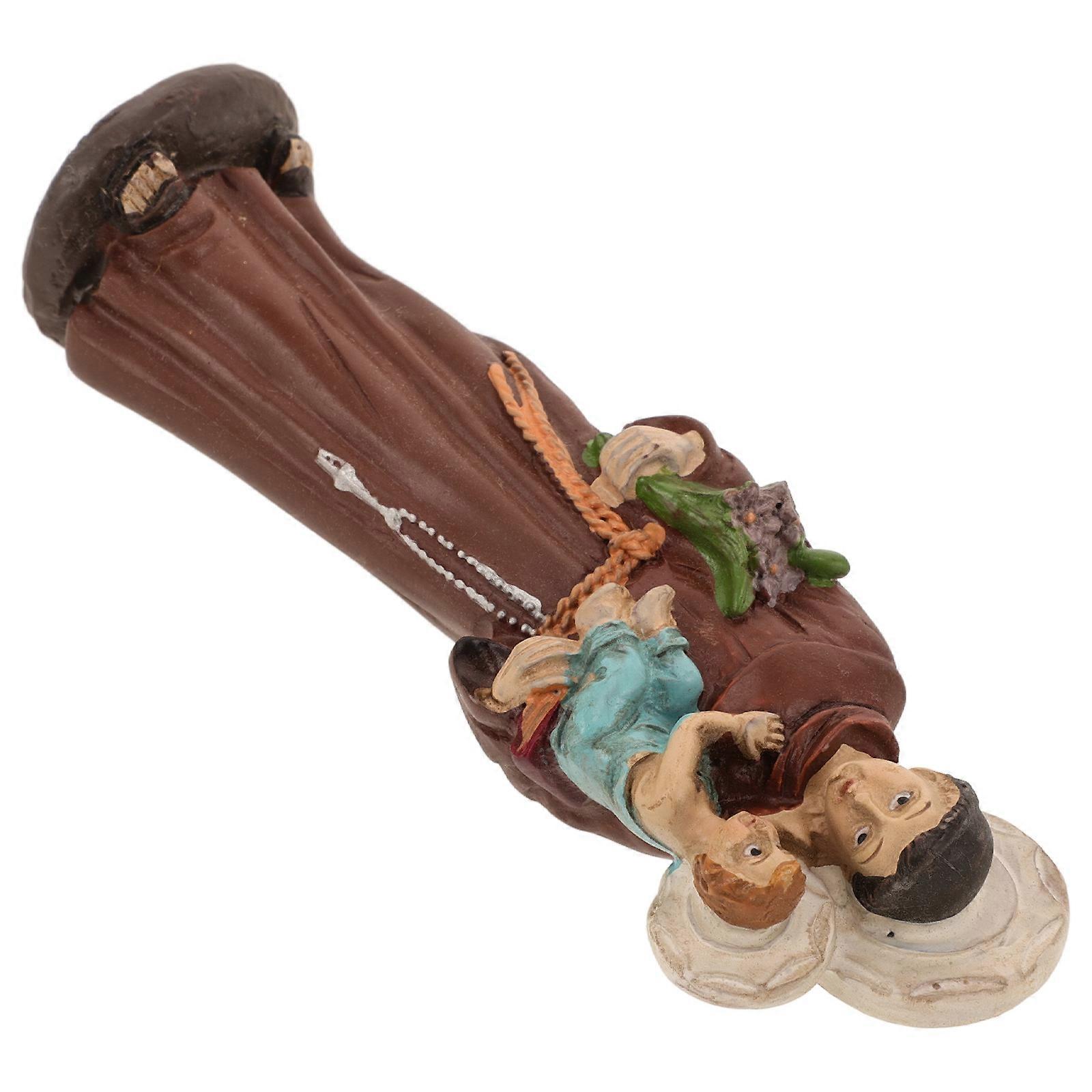 Artistic Design Resin Priest Figure Adornment For Religious Occasions Gift Giving 11.00X3.50X3.00CM Multi Color 3Pcs