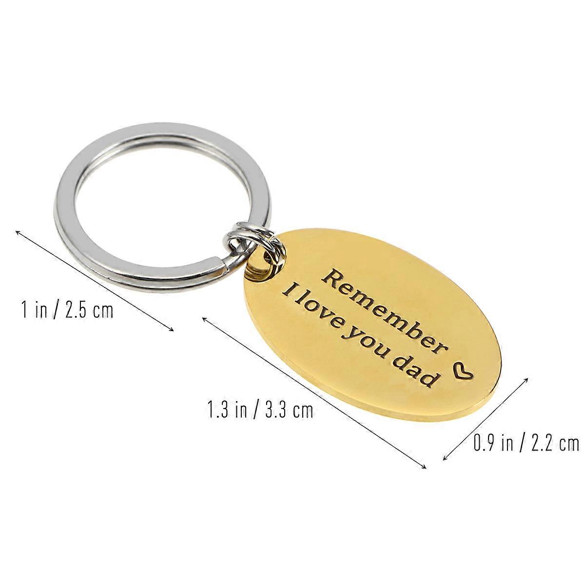 Fathers Day Keyring Durable Nonrusting Dad Keychain Golden 600X250X010Cm 1Pack
