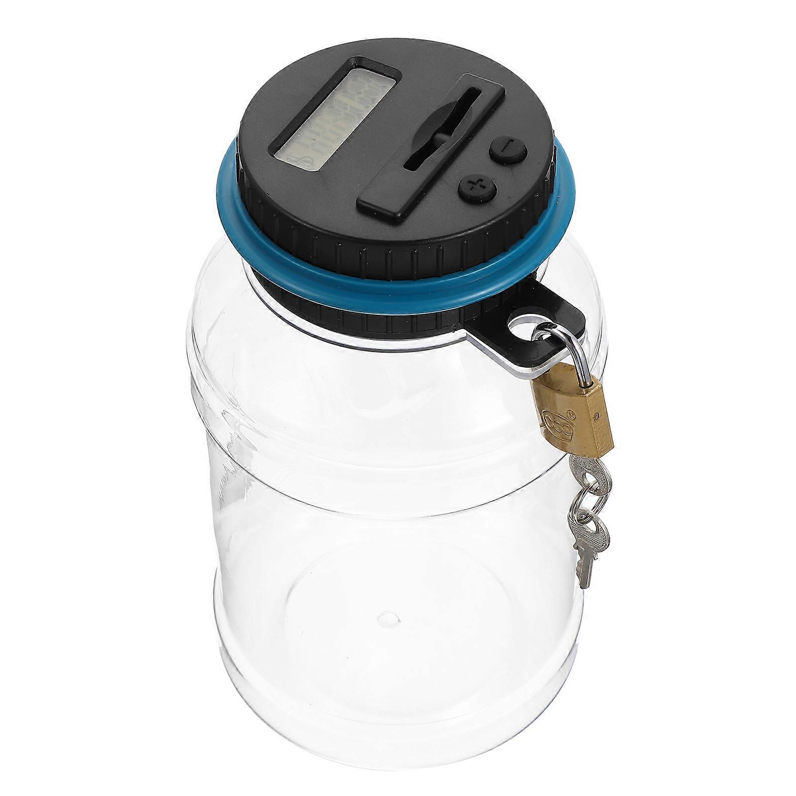 Saving Pot with Lock Digital Display Counts for Home 4Pcs Set