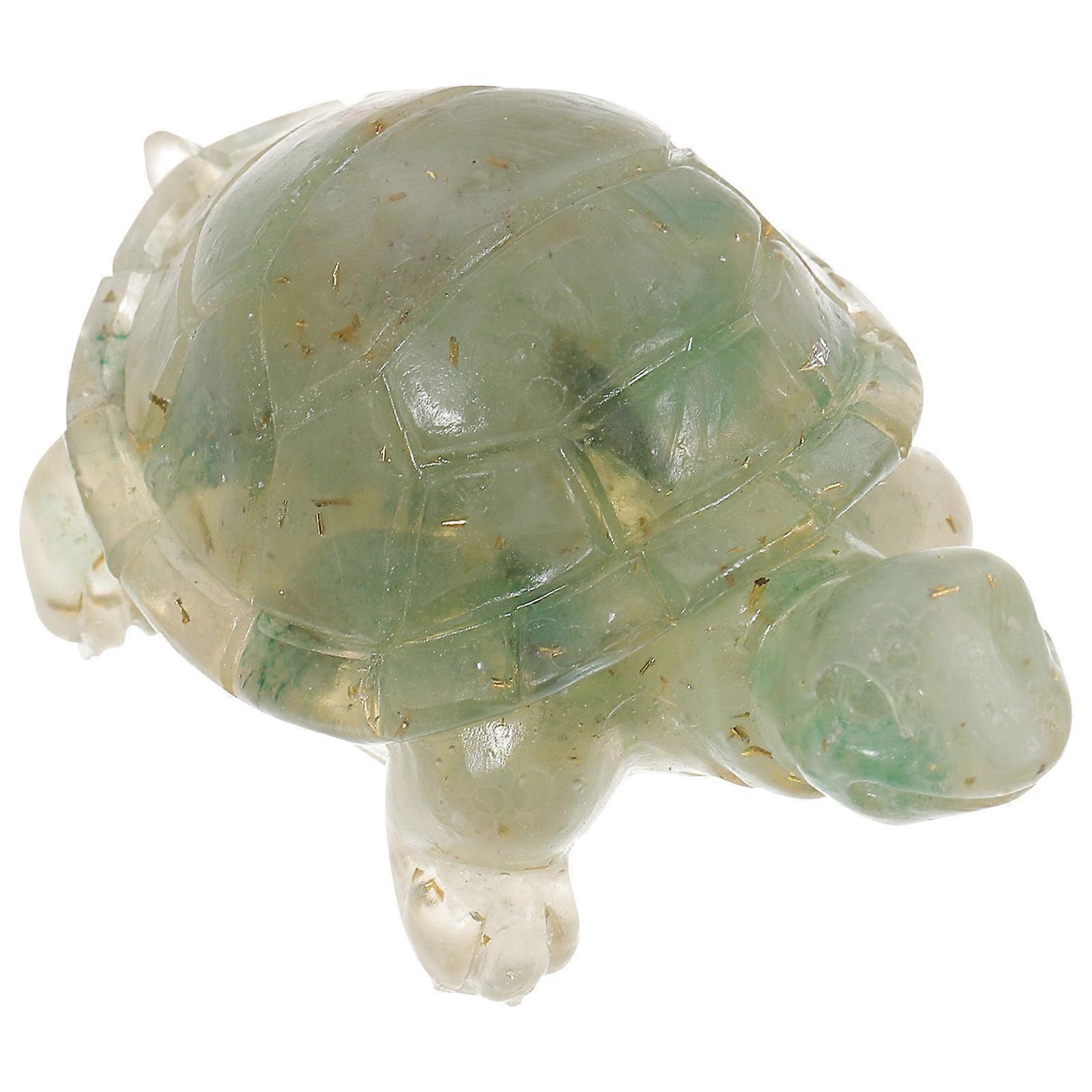Crystal Turtle Figure for Decor 5Pcs Green Resin Table Turtle Ornaments