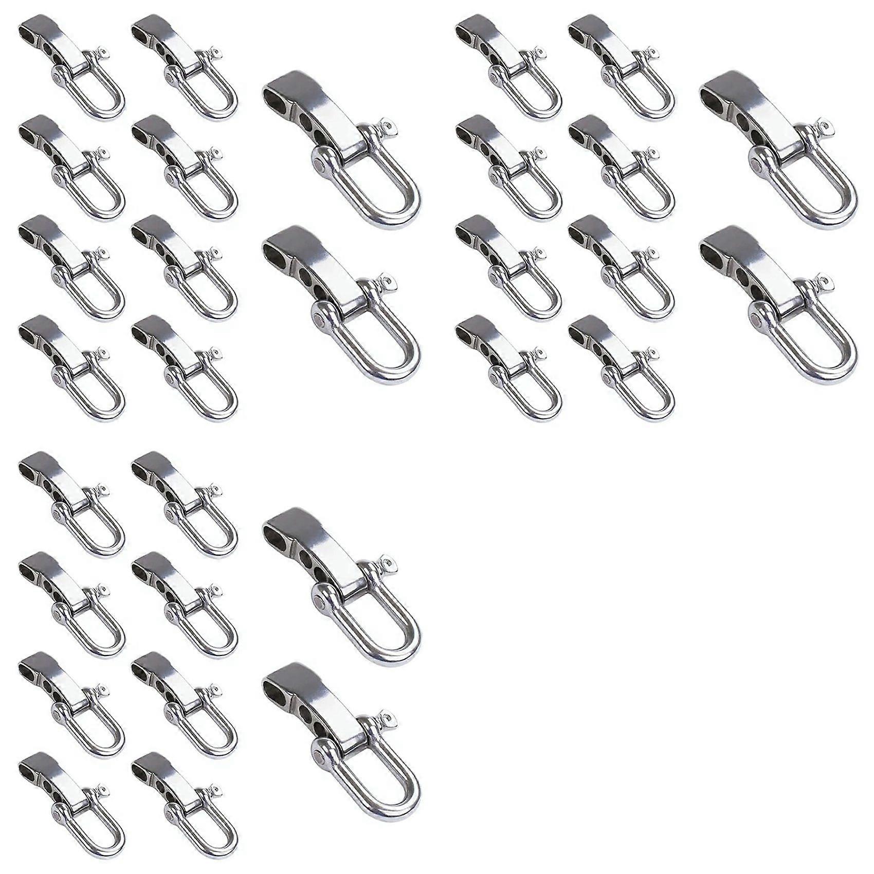 30Pcs Paracord Bracelet Shackle Buckle, Bow Anchor Shackle Clasp D Shackle Clip Adjustable for Survival Bracelet Silver