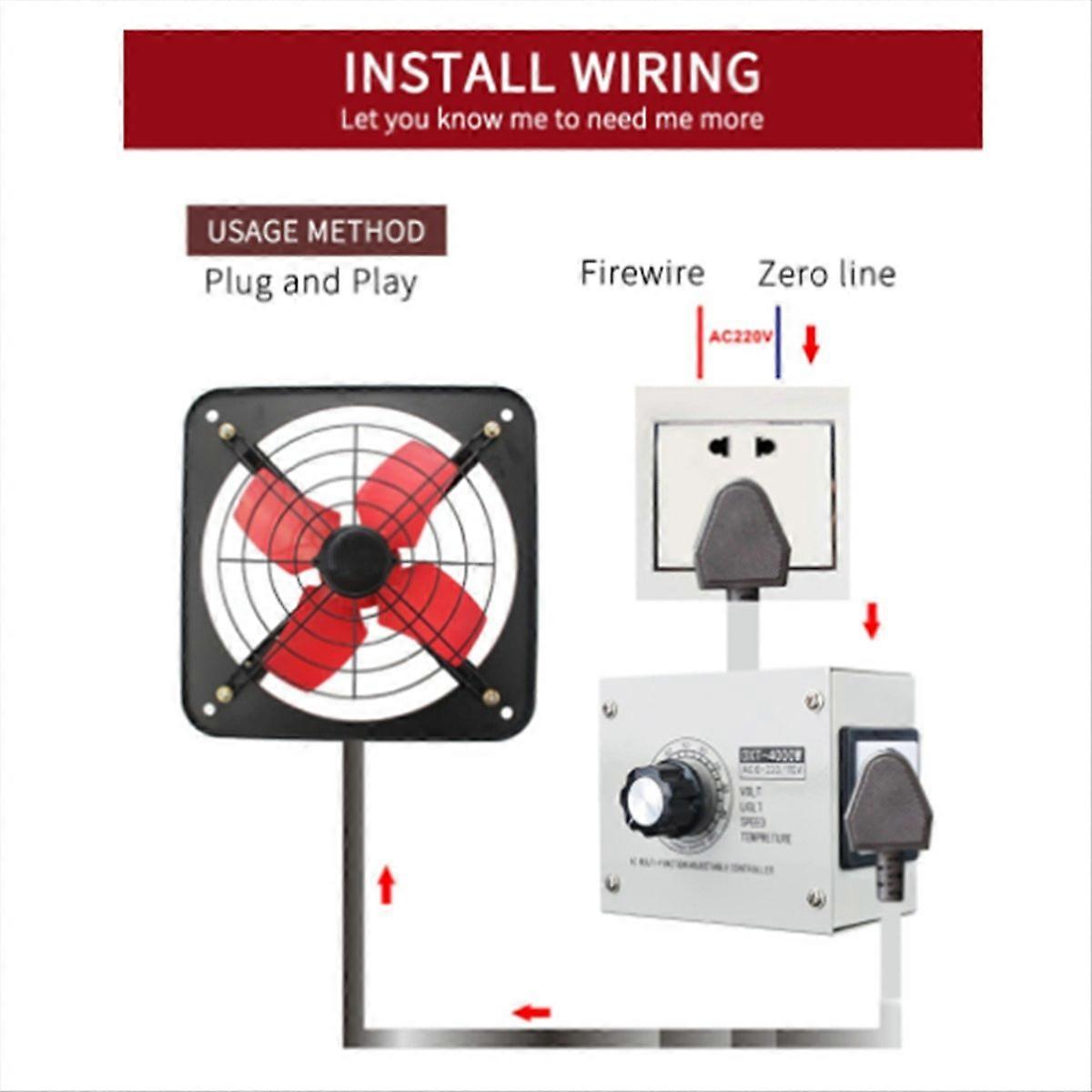 4000W Voltage Controller Adjustable SCR Dimmer UK Plug