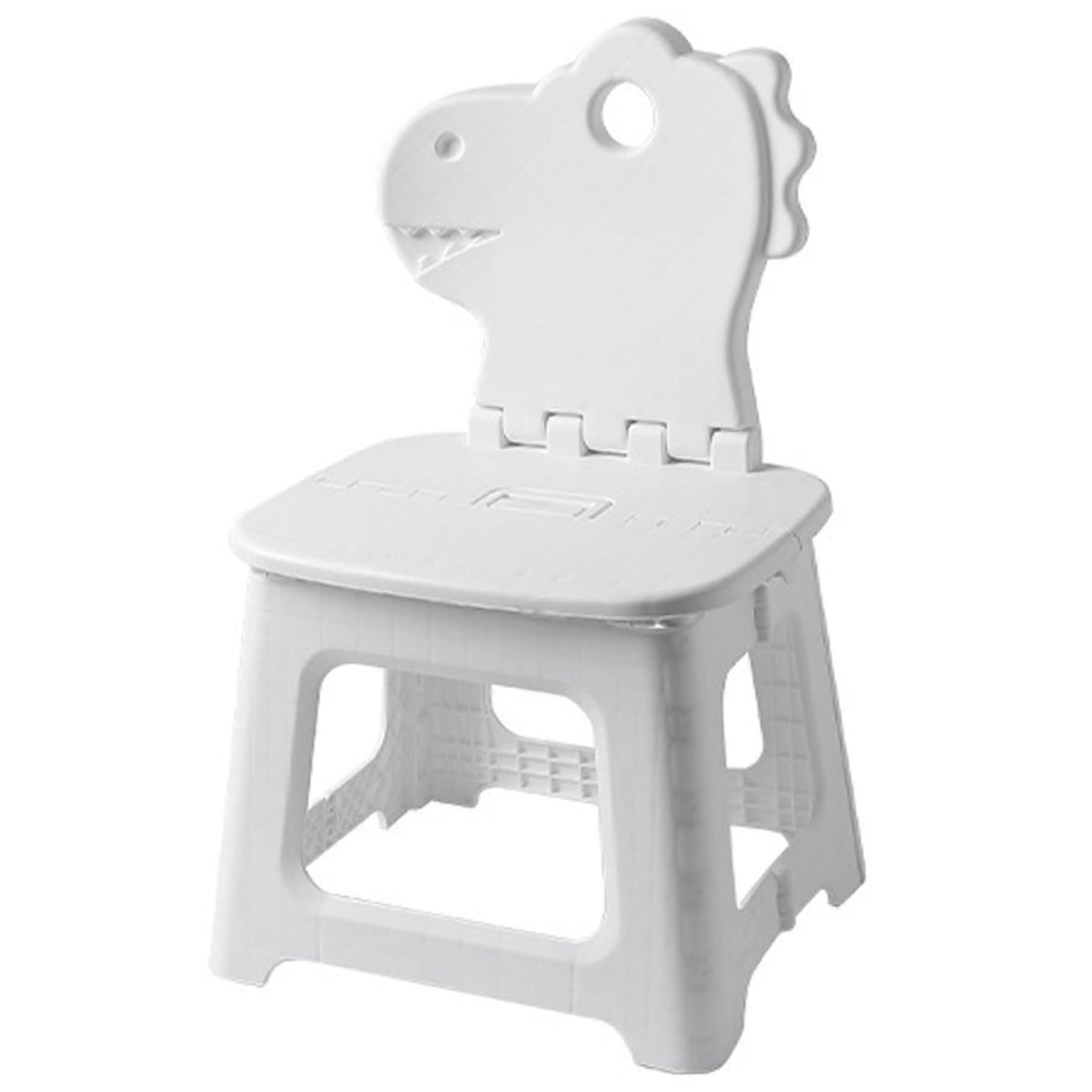 Toddler Chair Heavy Duty Plastic Foldable Step Stool With Built In Handle Dinosaur Back Support For Living Room Bathroom