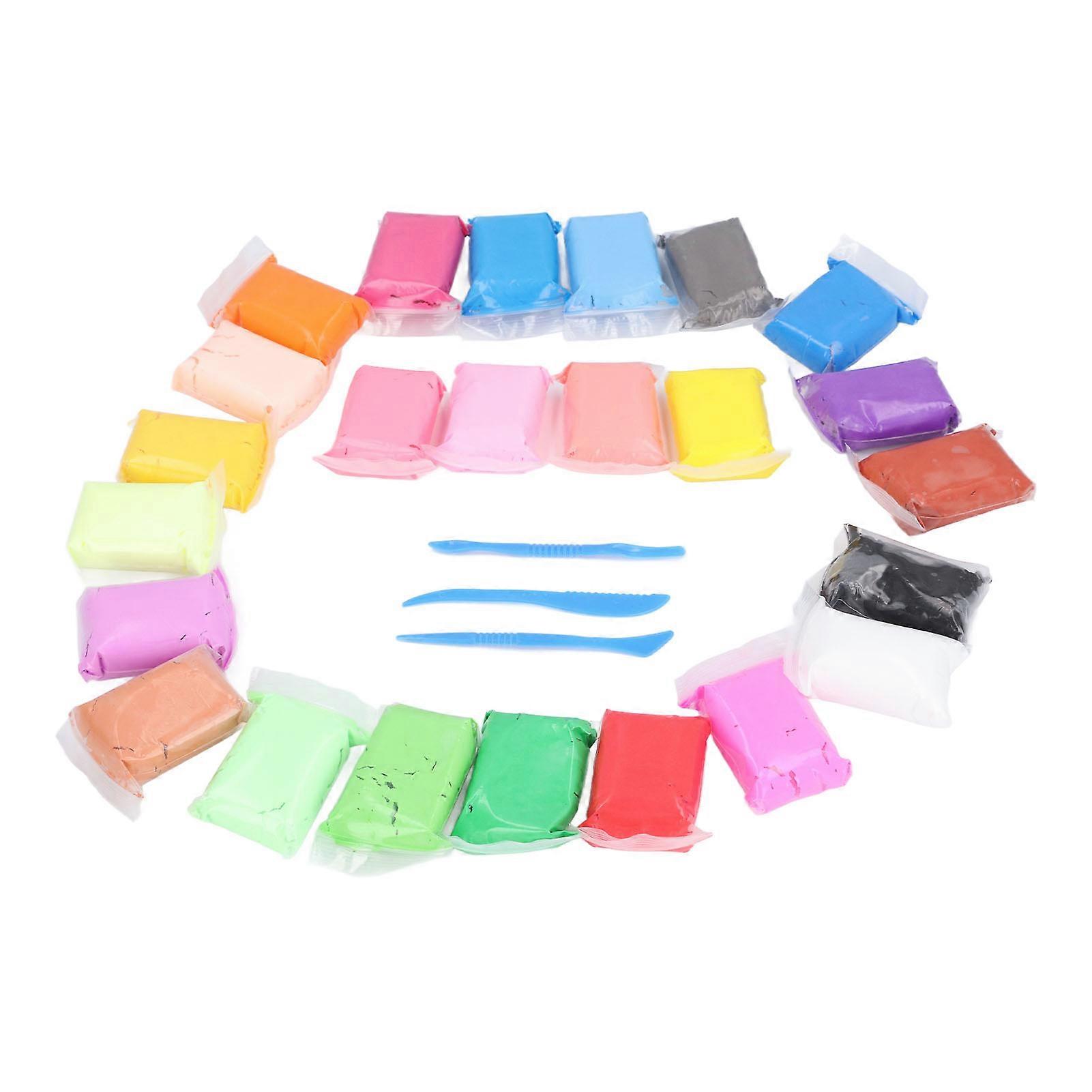 Air Dry Clay Set Ultra Light Safe Harmless Educational Colorful Modeling Clay with Tools for Kids 24 Colors