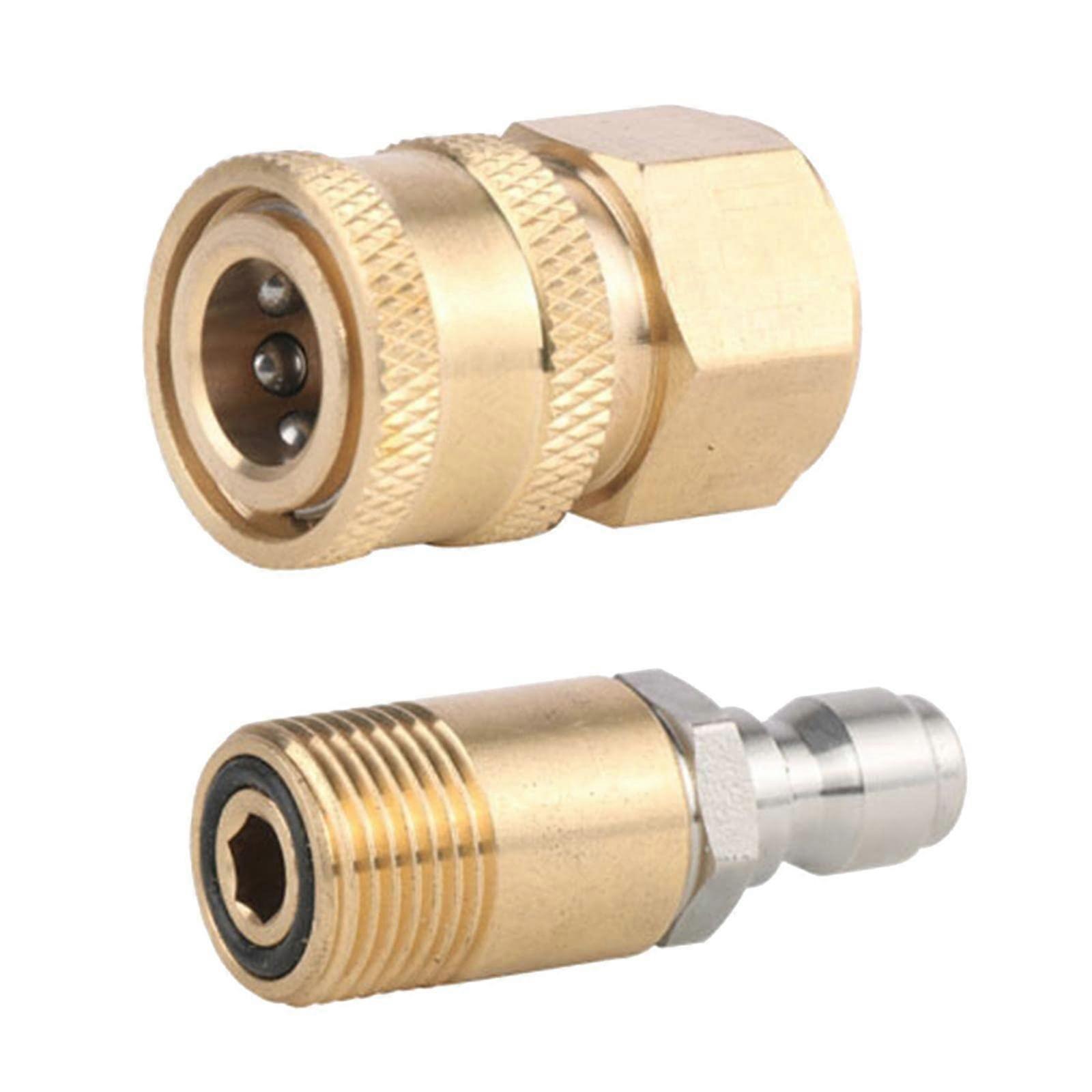 Garden Hose Pressure Washer Adapter Set Quick Release Solid Brass 1/4' QuickRelease Brass 1/4Inch