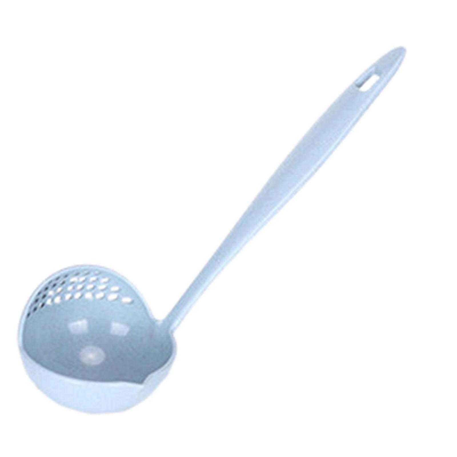 Giyblacko Wheat Straw 2-in-1 Long Handle Soup Spoon with Colander Filter Mesh, Compatible with Hotpot & Restaurant Use