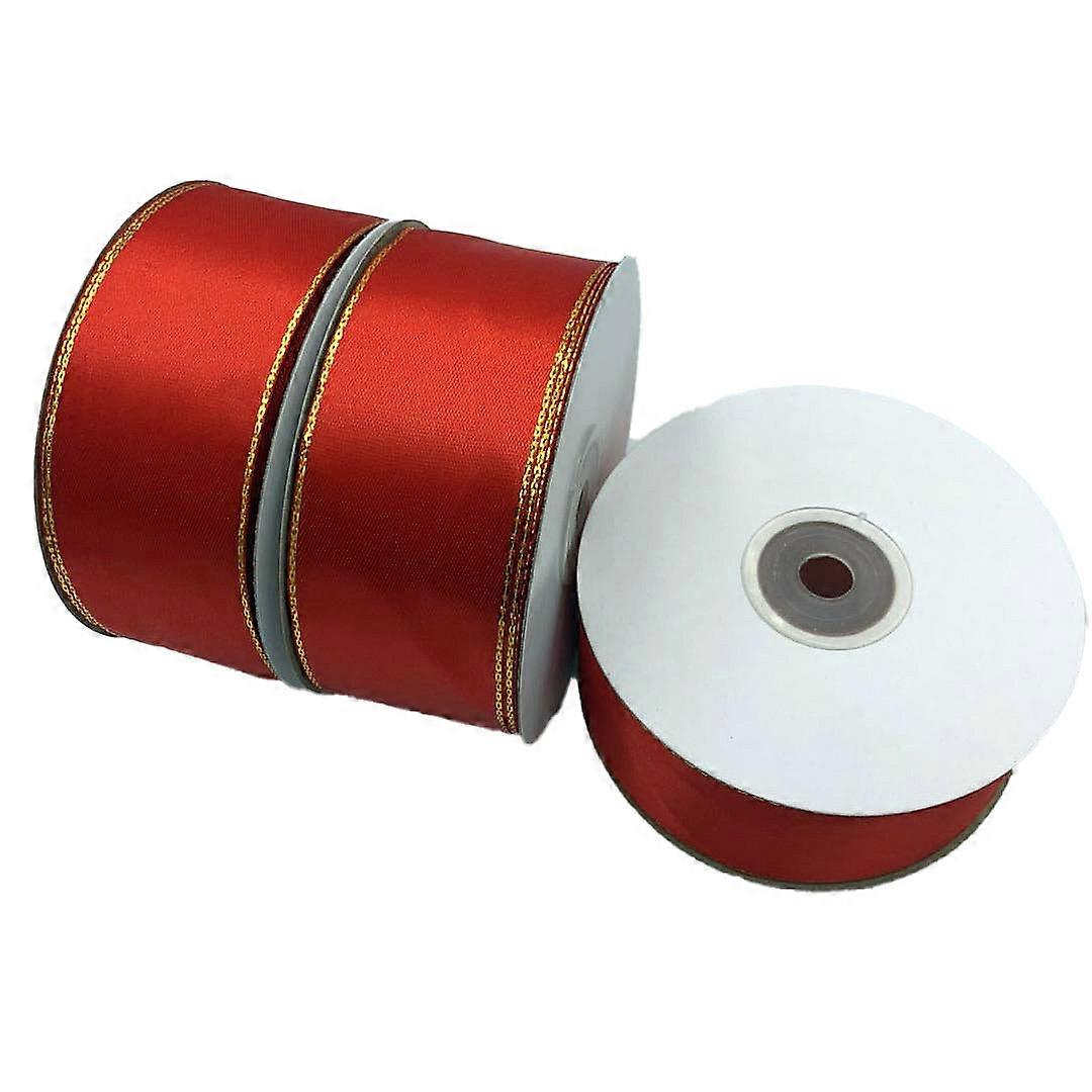 4cm Wide Gold Trim Ribbon for Gift Wrapping, Cake Edging, DIY Roses, Fruit Baskets & Bows 1.57in×50yard