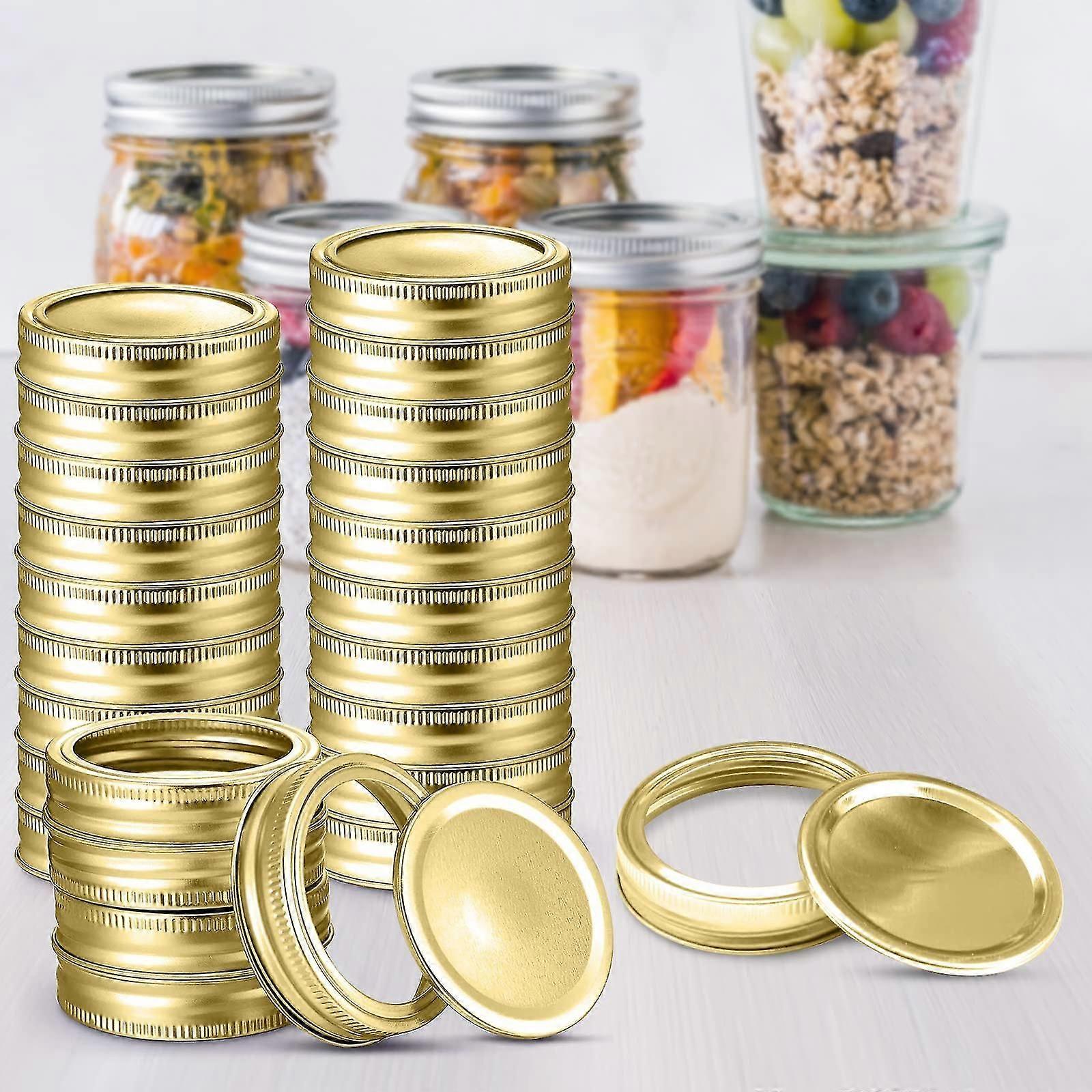 48 Pcs Mason Jar Lids, Regular Canning Lids With Silicone Seals Rings, Leak Proof And Secure Mason Jar Lids