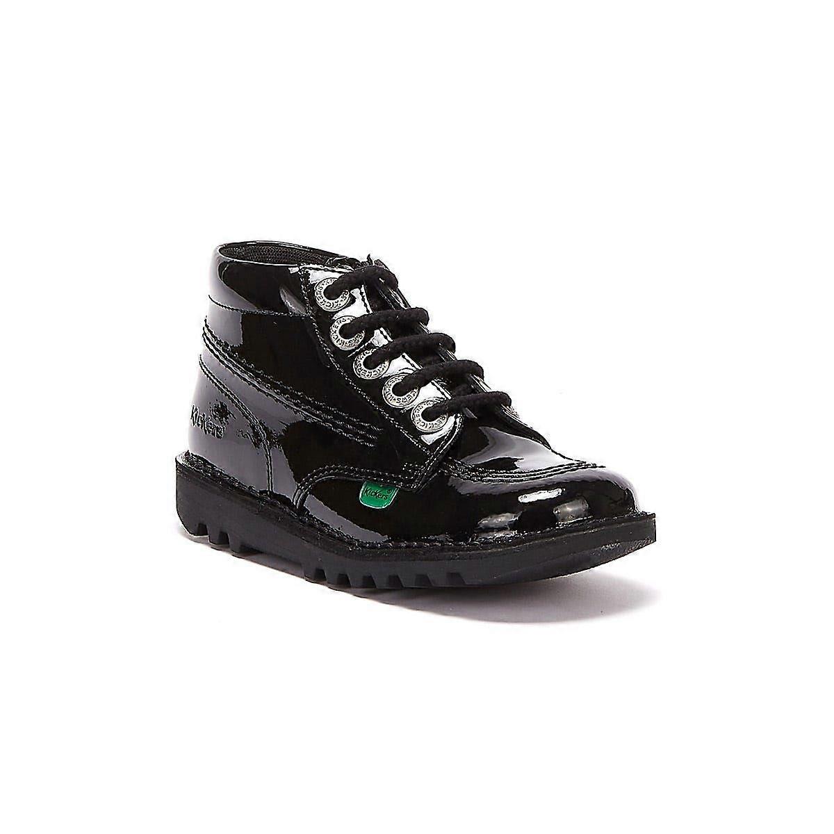 Kickers Infant Kick Hi Zip Patent Leather Black Boots