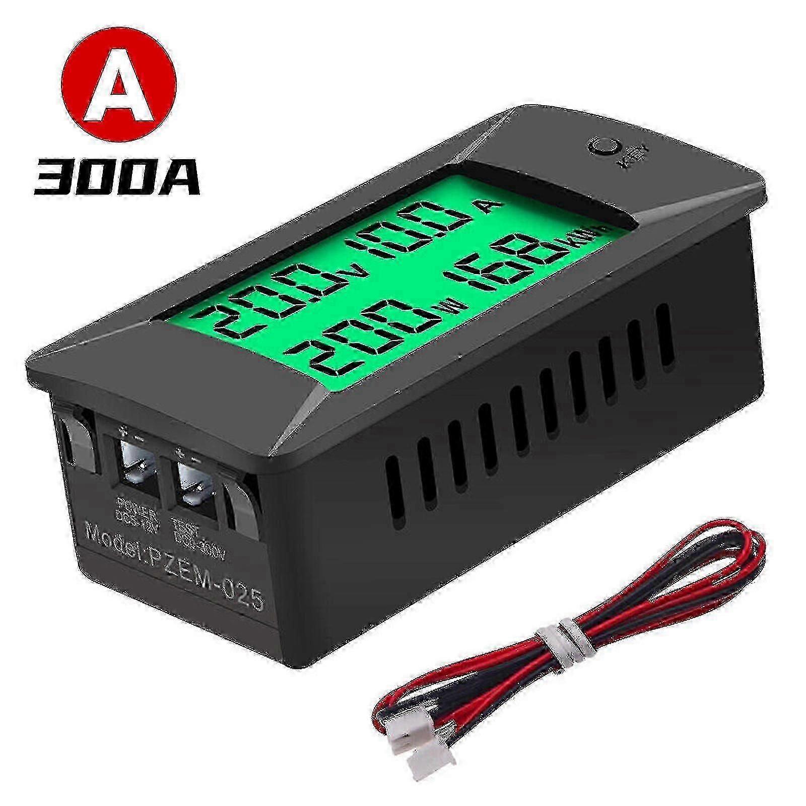 300V 300A DC Digital LCD Voltage Current Power Energy Meter with KWh Monitoring
