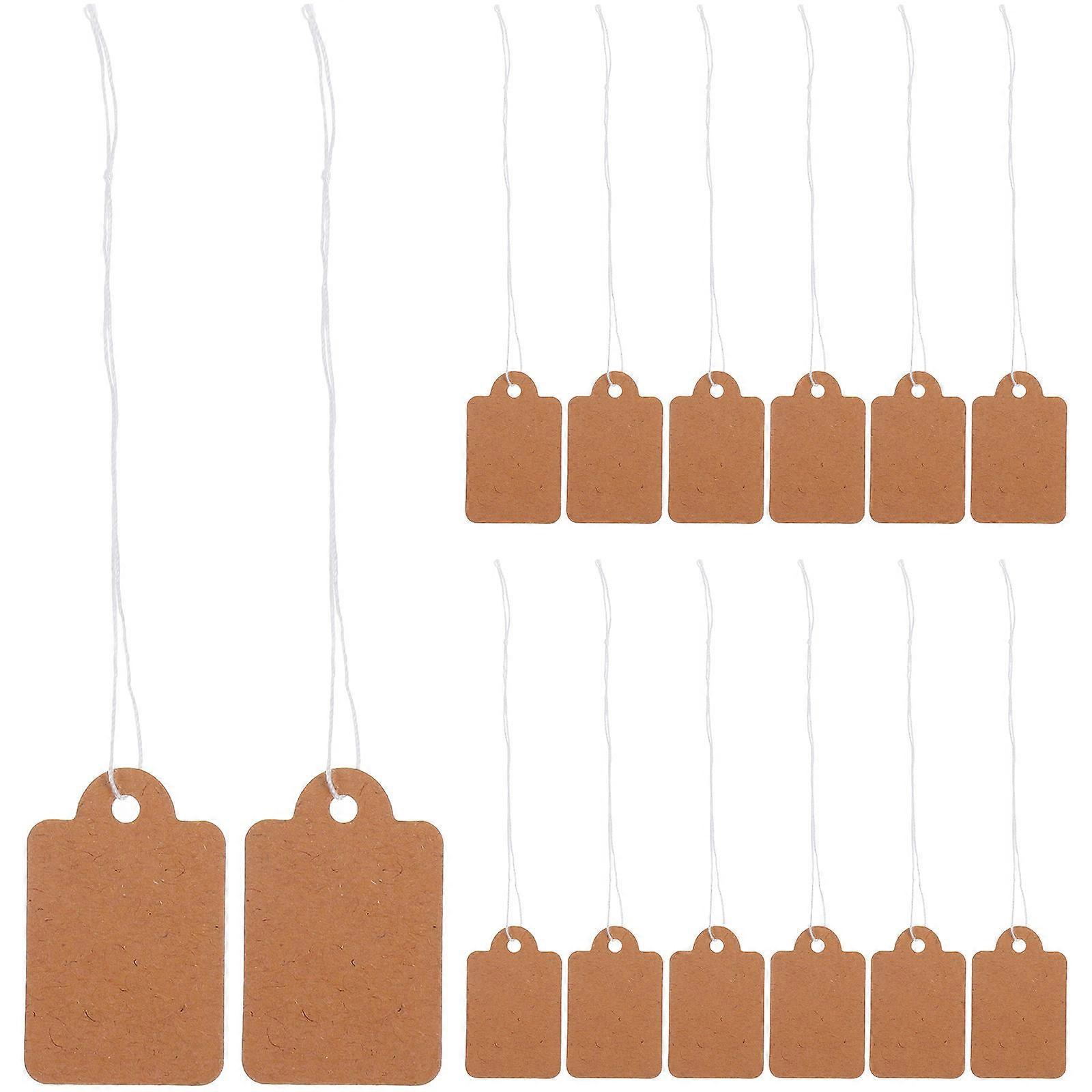 Brown Kraft Paper Marking Strung Tags for Jewelry with String 200Pcs
