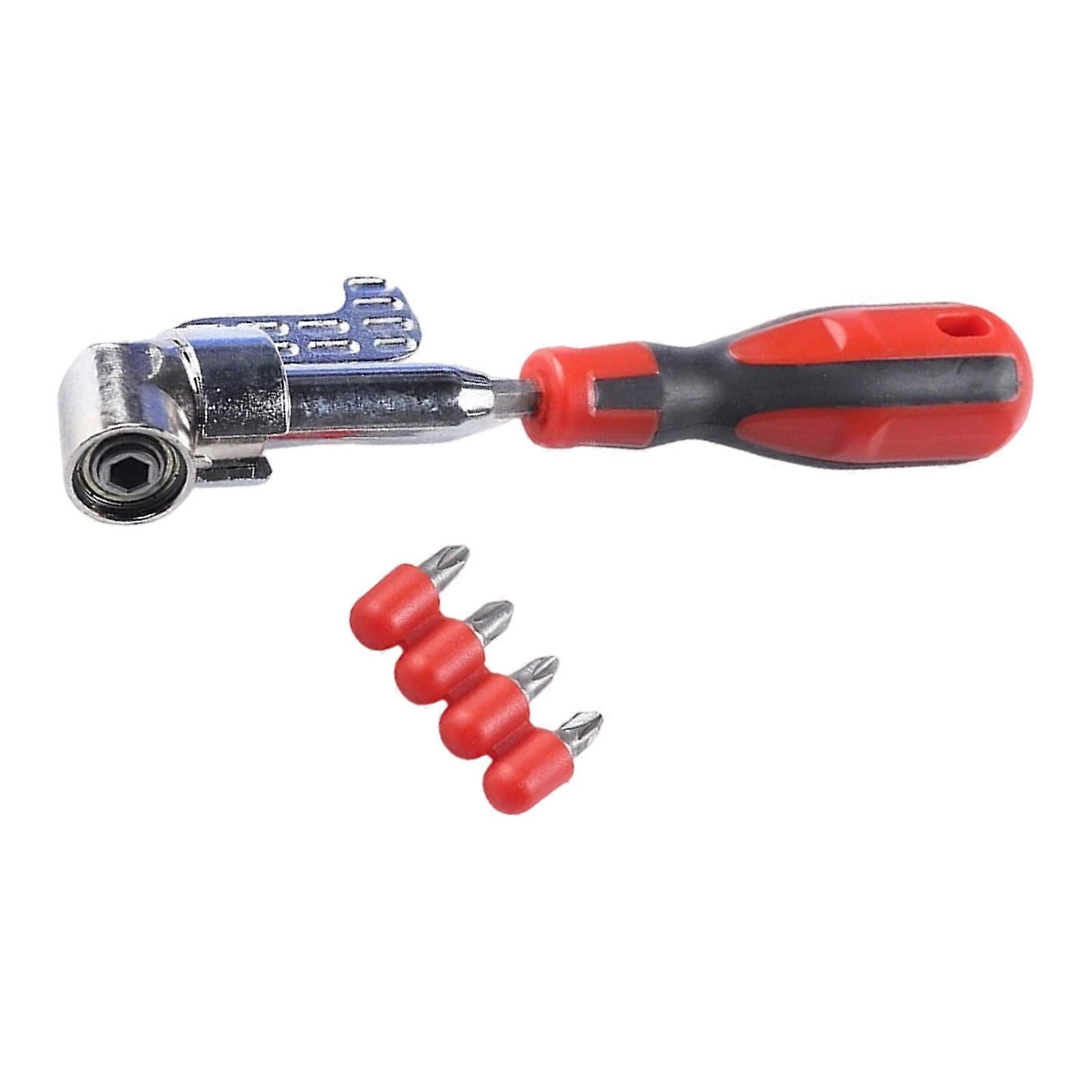 Red Rotating Handle Angled Drill Adapter Flexible Shaft 105Degree Bend For Precise Work In Confined Areas Repair Multicolor