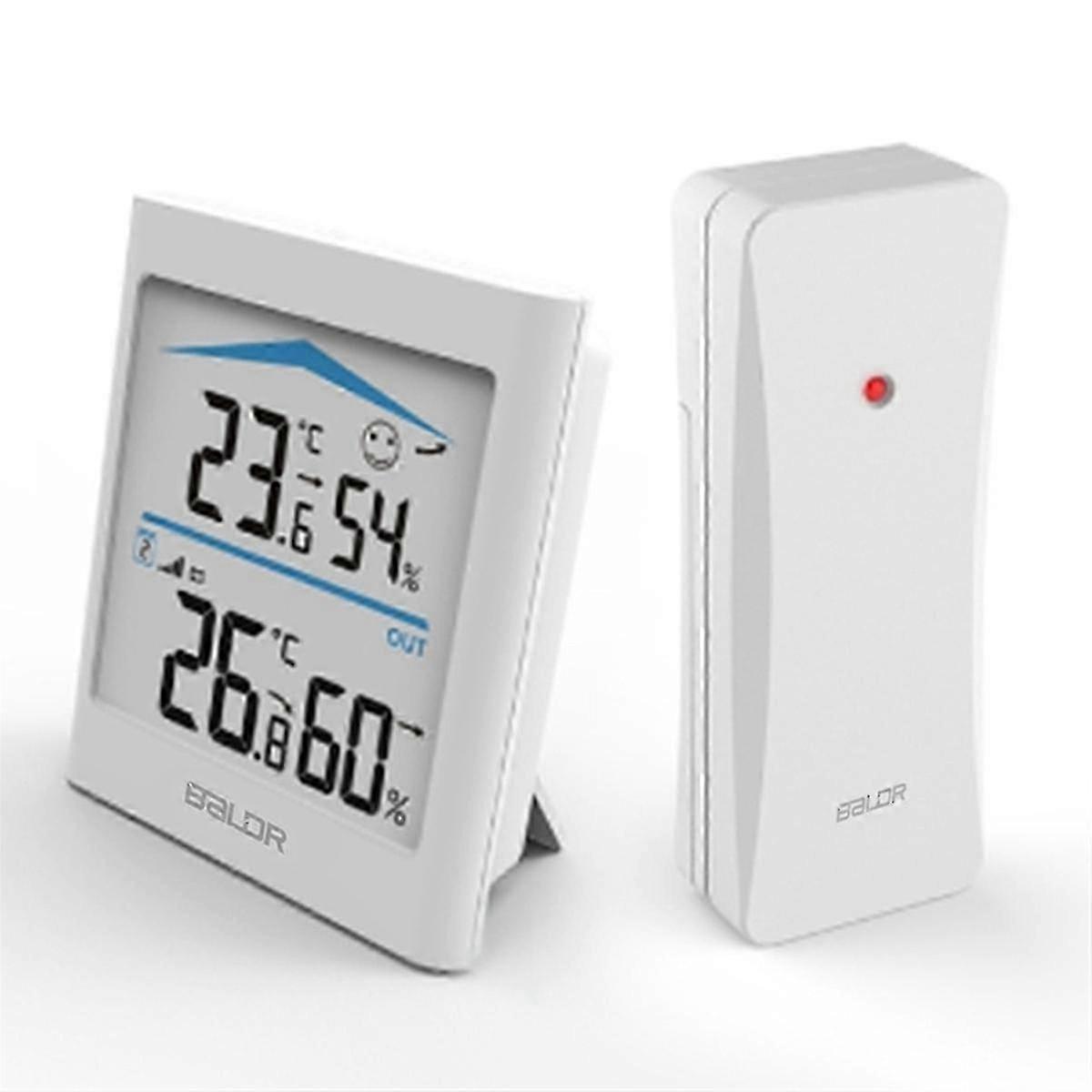 Digital LCD Weather Station: Indoor & Outdoor Hygrometer Thermometer with Wireless Remote Sensor and Trend-Based Temperature Monitoring