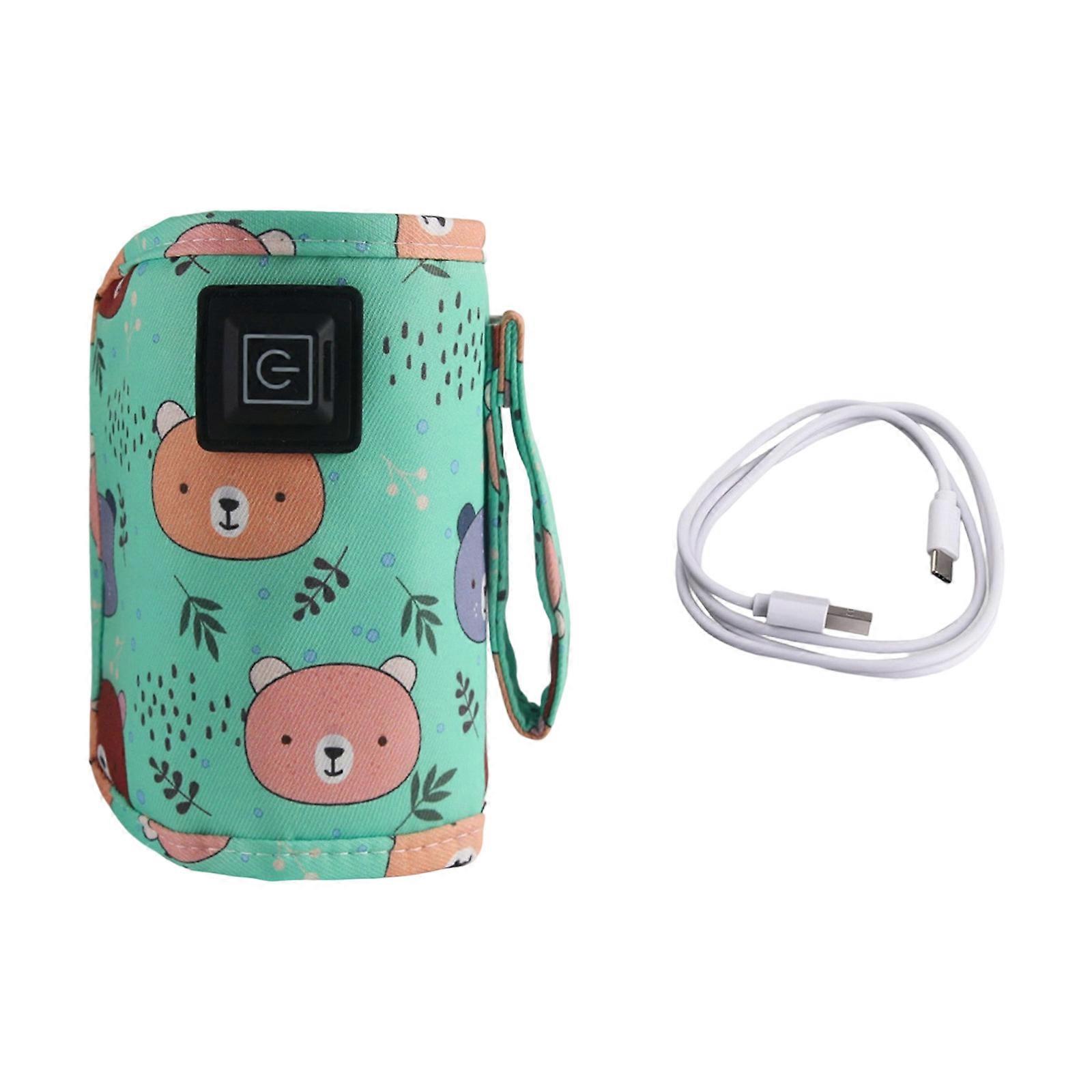 Dense USB Operated Infant Feeding Bottle Toastier 3 Modifiable Configuration Transportable Heating Sleeve For Outdoor Tasks  Green