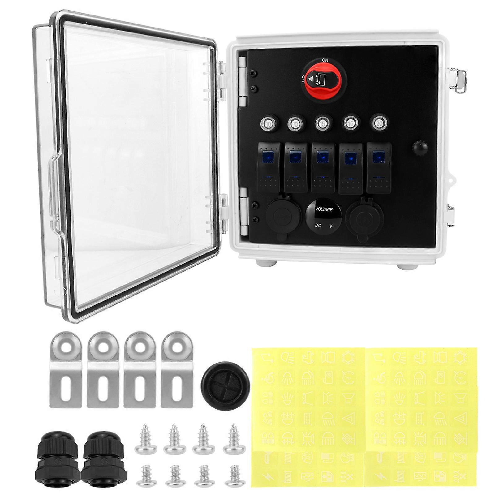 Strong 5 Change Electrical Panel With PD30W Device IP67 Impermeable ABS Housing For Automotive Marine Applications Multicolor