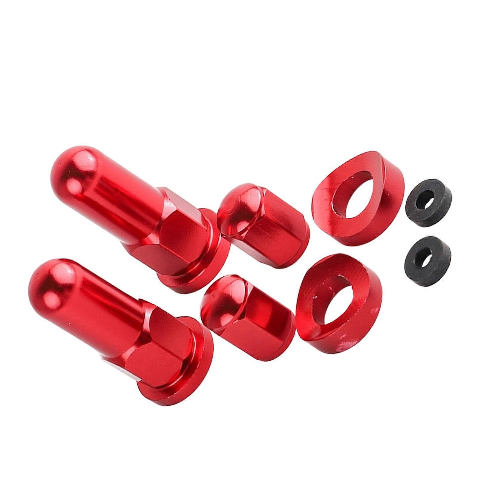 Motorcycle Rims Lock Nut Set Weatherproof Metal Design Hassle Free Installation Process Fit Multiple Tire Specifications  Red