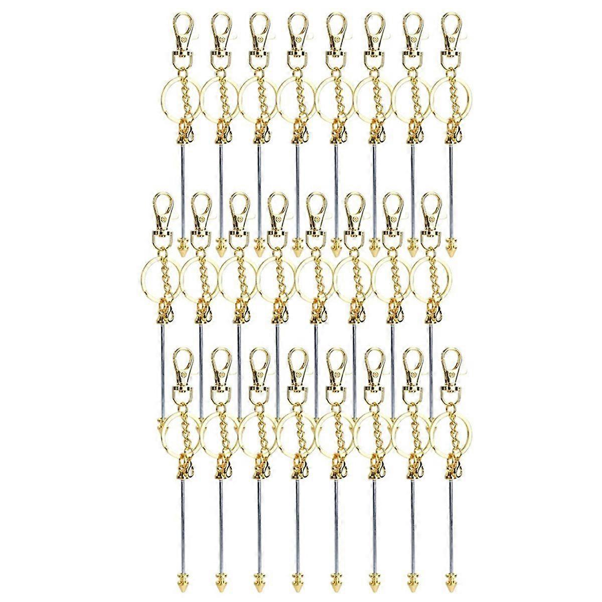 24Pcs Beadable Keychain Bars